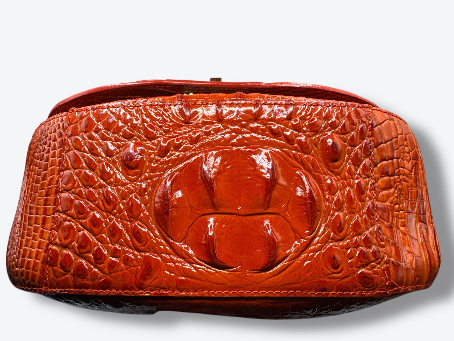 Trend: Brahmmin Orange Embossed Leather Bag