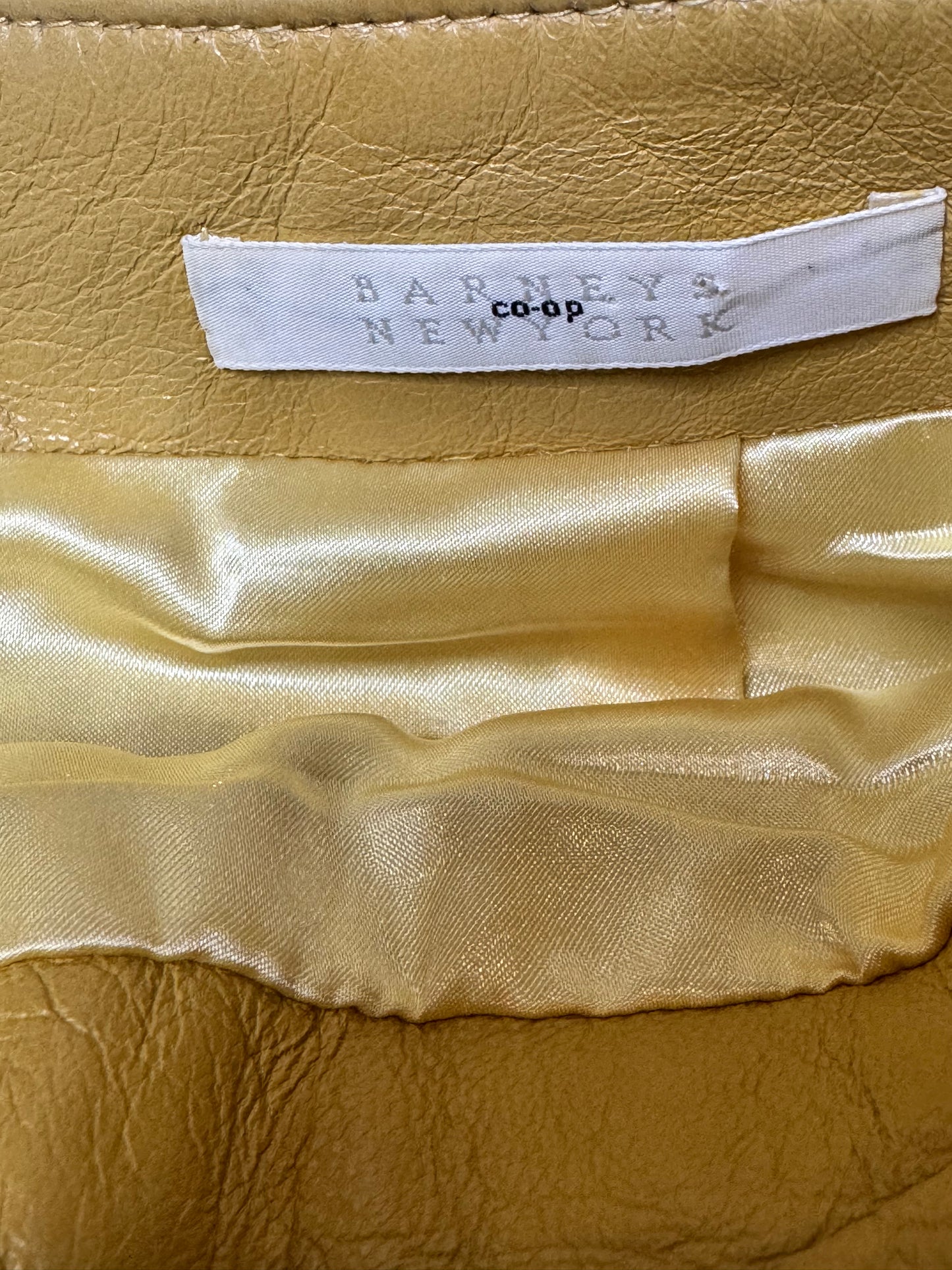 Y2K Barney’s Co op Leather Skirt with Zip Slits