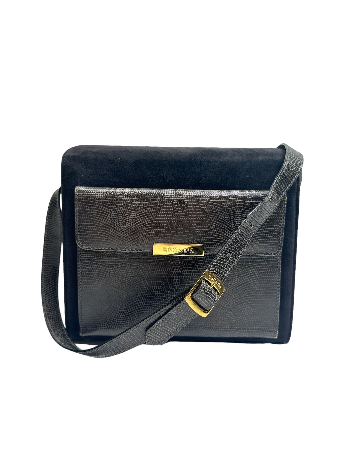 1980’s Escada Suede and Leather Shoulder Bag