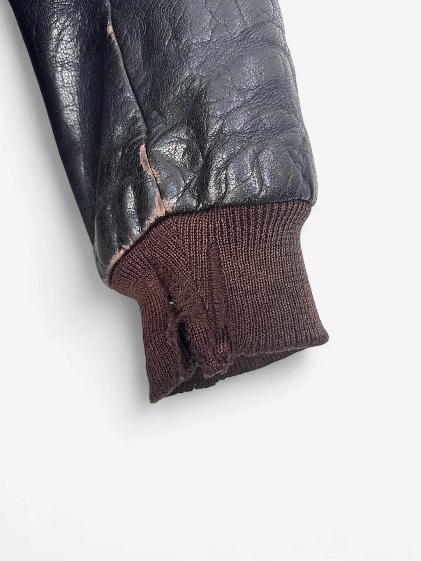 Vintage LL Bean “Worn” Leather Bomber Jacket