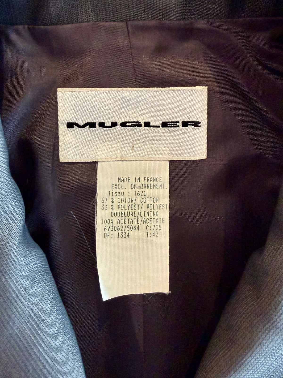 1990s Mugler Sliver & Gray Suit Jacket