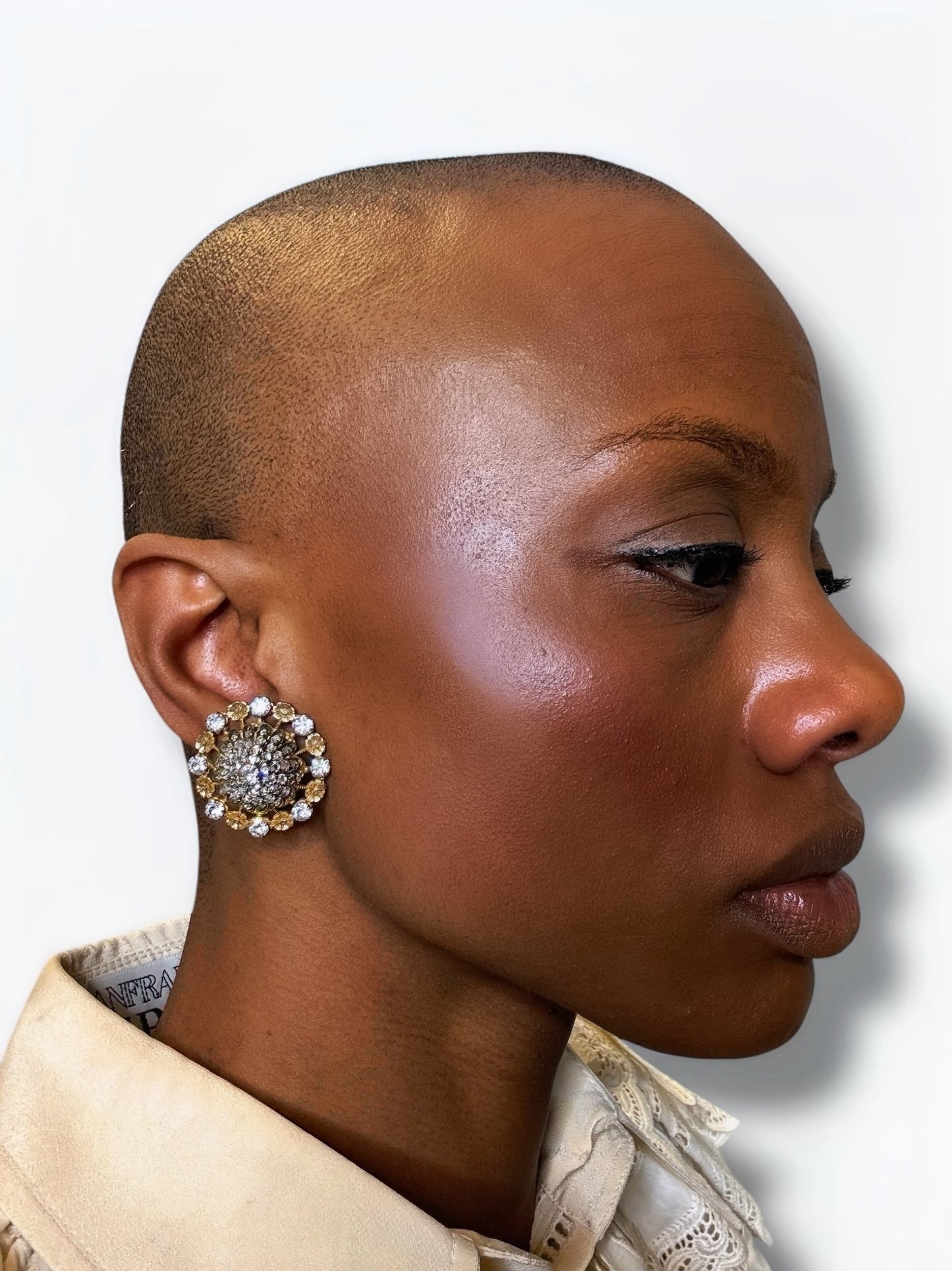 1950s Mariam Haskell Rhinestone Burst Earrings (Clip)