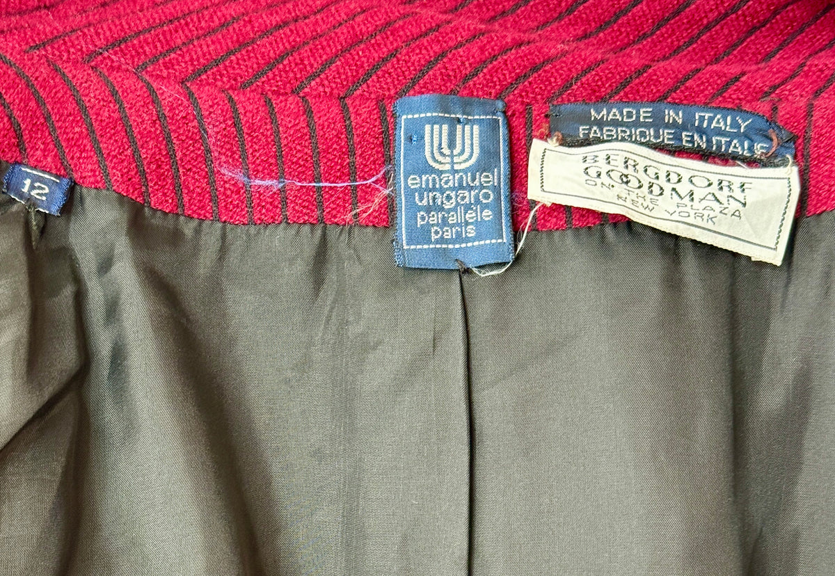 1970s / 80s Emmanuel Ungaro Brick Red Stripe Blazer