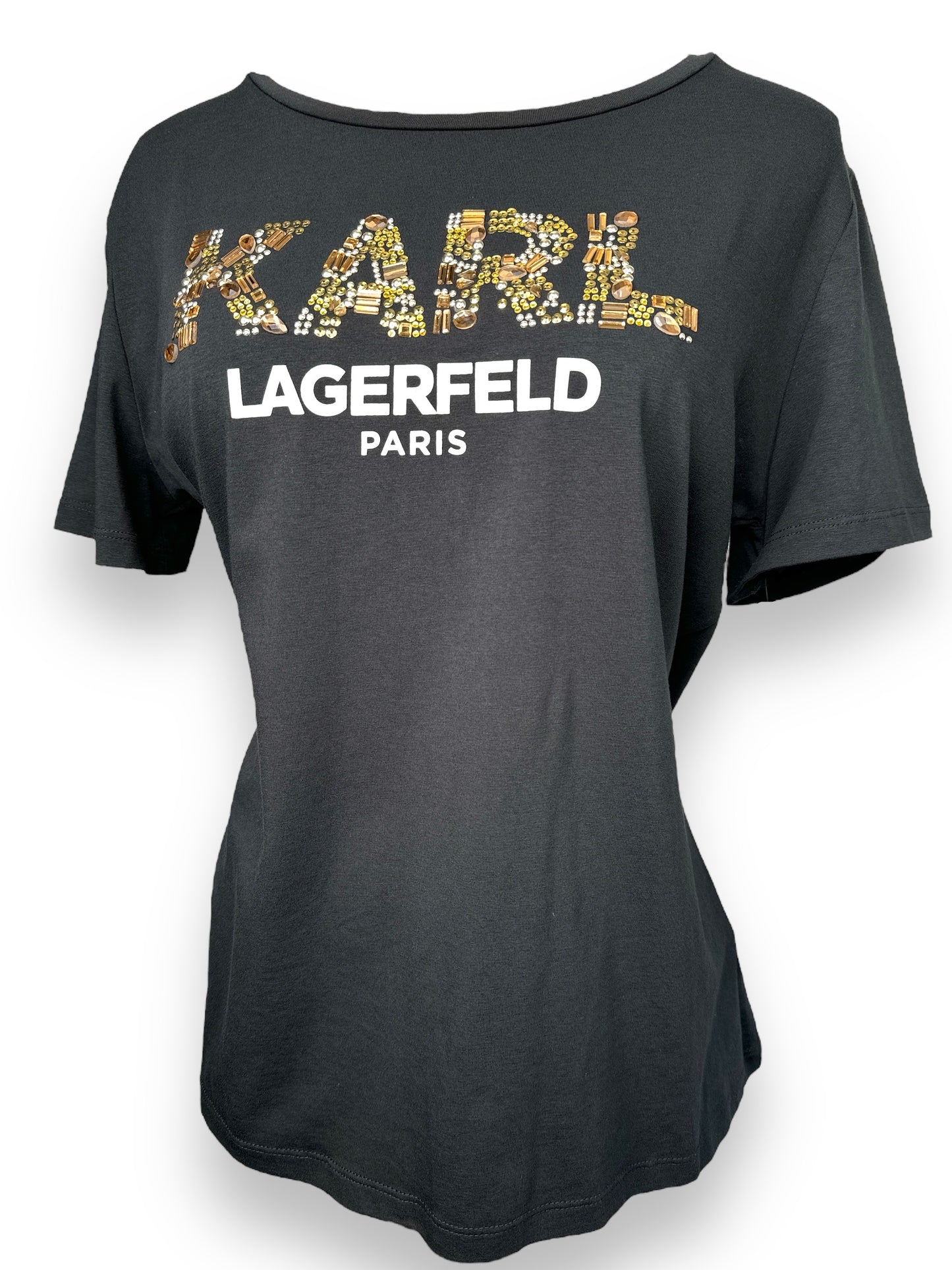 Y2K Brown Sequin Karl Lagerfeld T