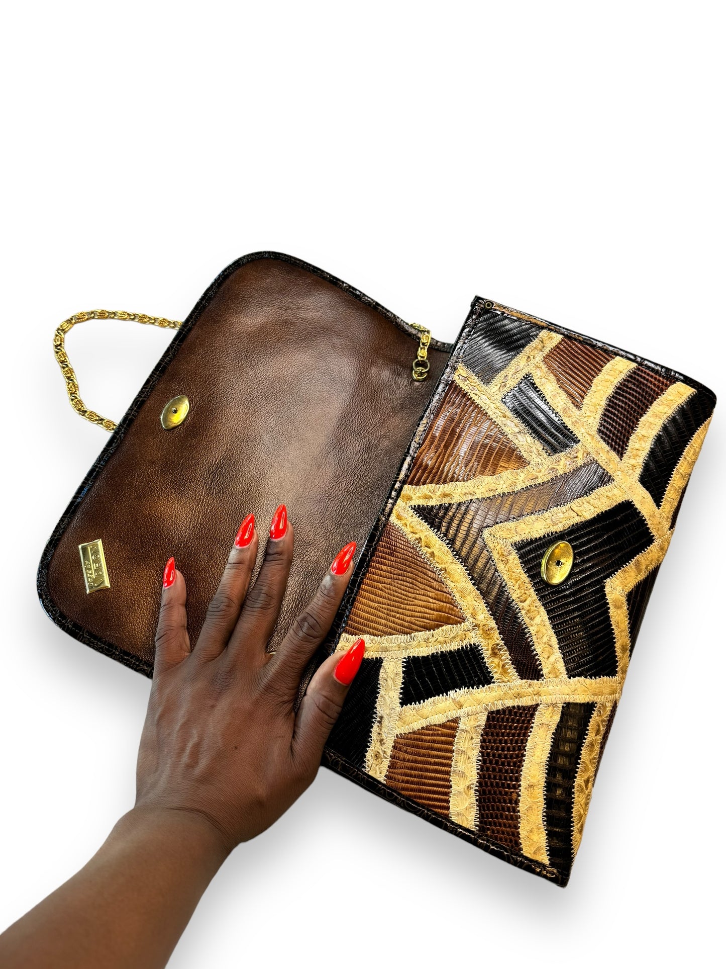 1970s Varon Snakeskin Shoulder Bag