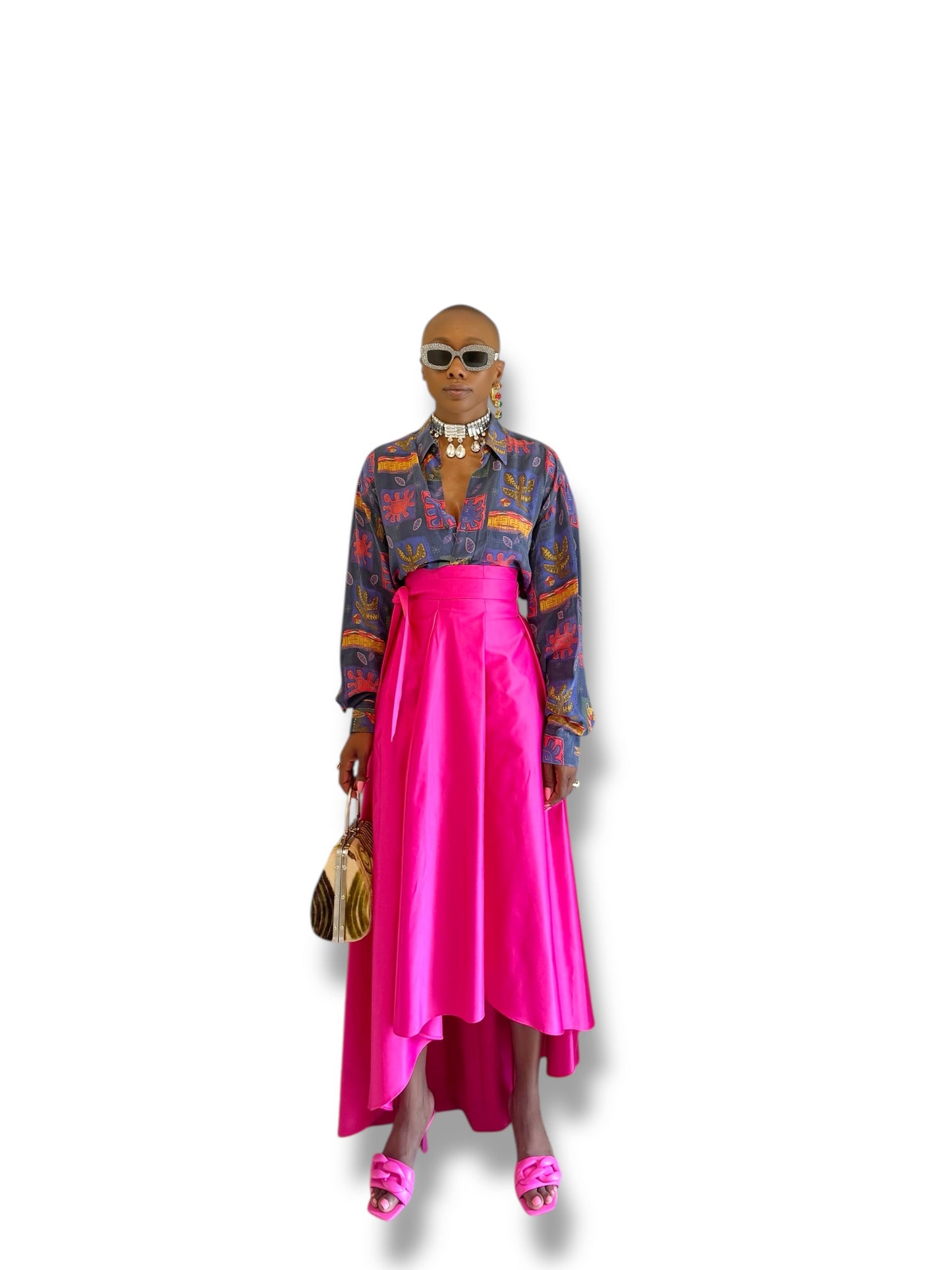 #49. Trend: NWT Halston Hot Pink Tulip Skirt