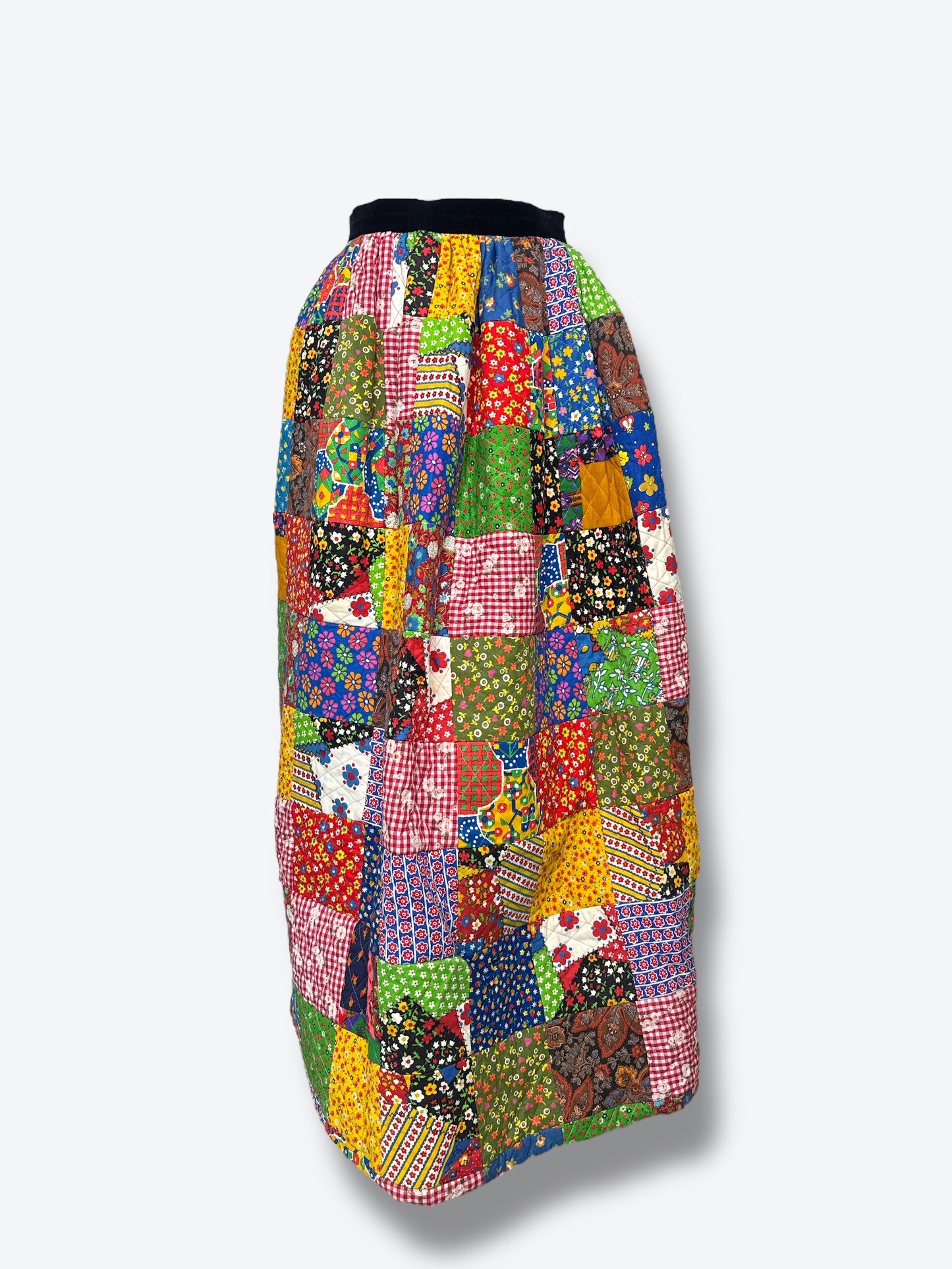 1970s Handmade Patchwork Quilt Skirt – Boho Prairie Maxi
