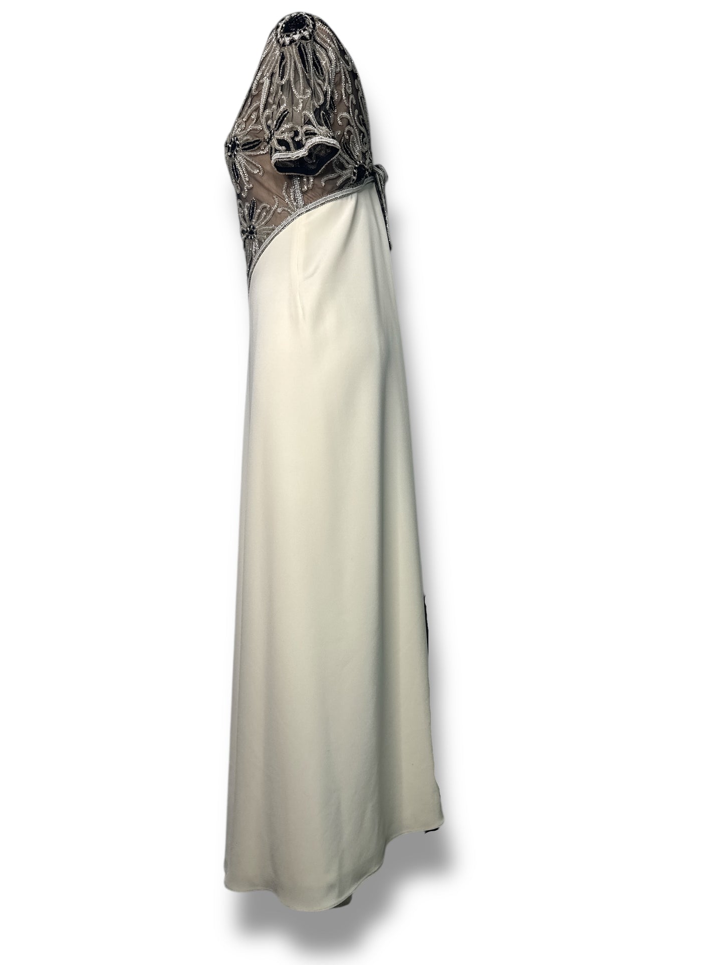 1970s/80s Bob Mackie Sequin Tie Back Bias Cut Evening Gown