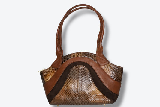 1970s J. Renee Mixed Media Leather Bag