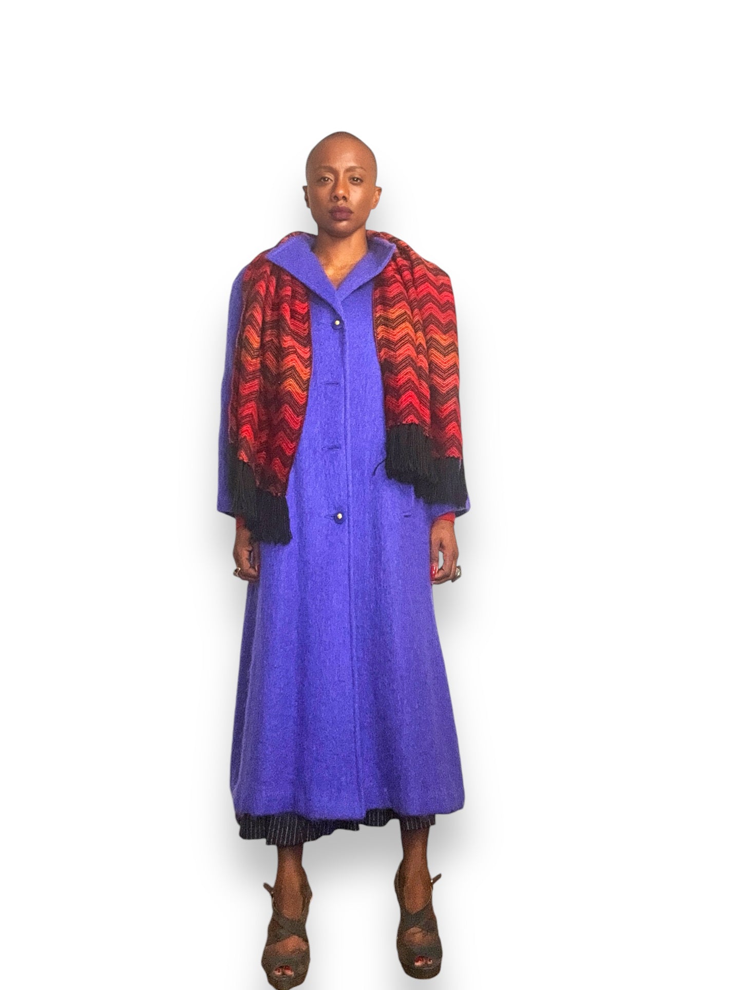 1970s "Vision" Purple Mohair Trench
