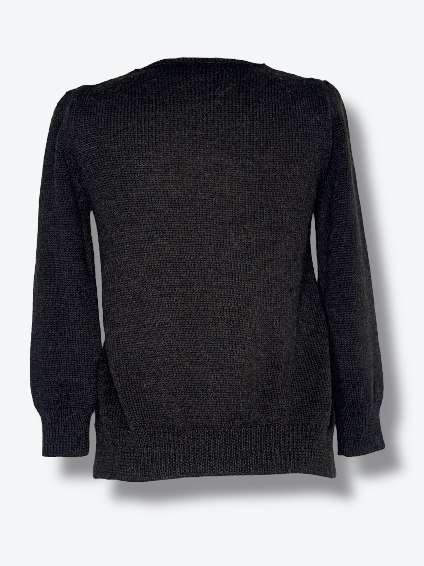 1990s Prada GrayKnit Cardigan with Rosette Detail