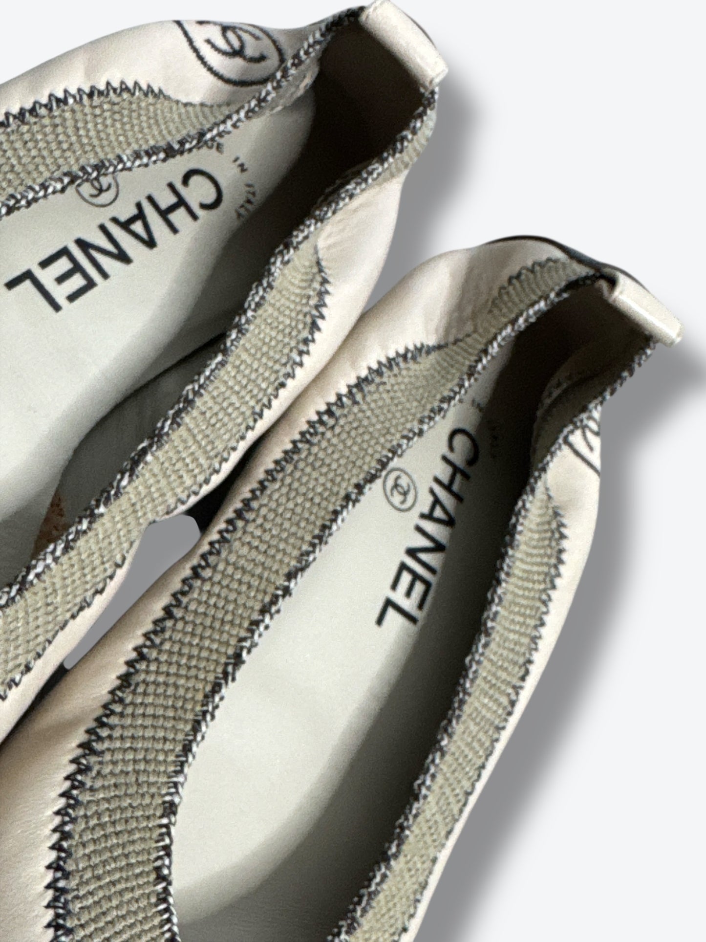 Y2K Chanel Cambon elastic ballerina flats (37.5) D G26642