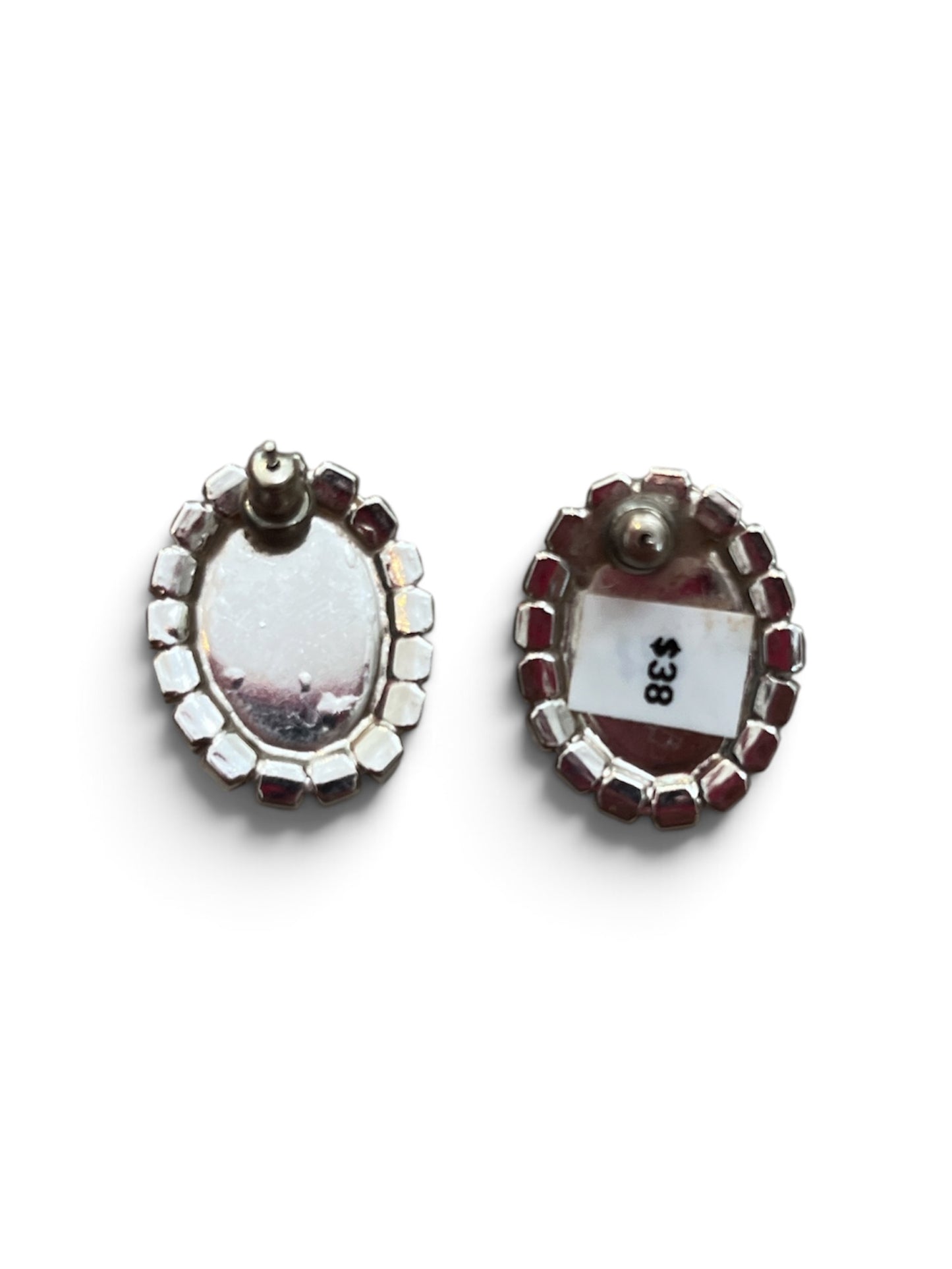 1980s Red Gem Crystal Studs (Clip)