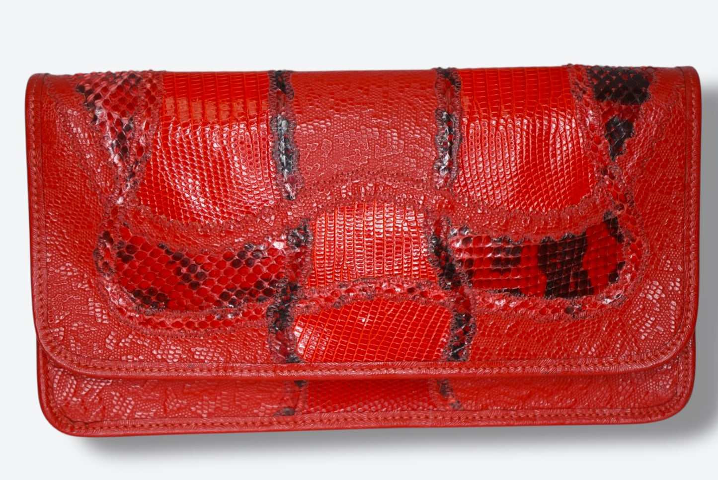 1970s Carlos Falchi Red Snakeskin Bag (Crossbody)