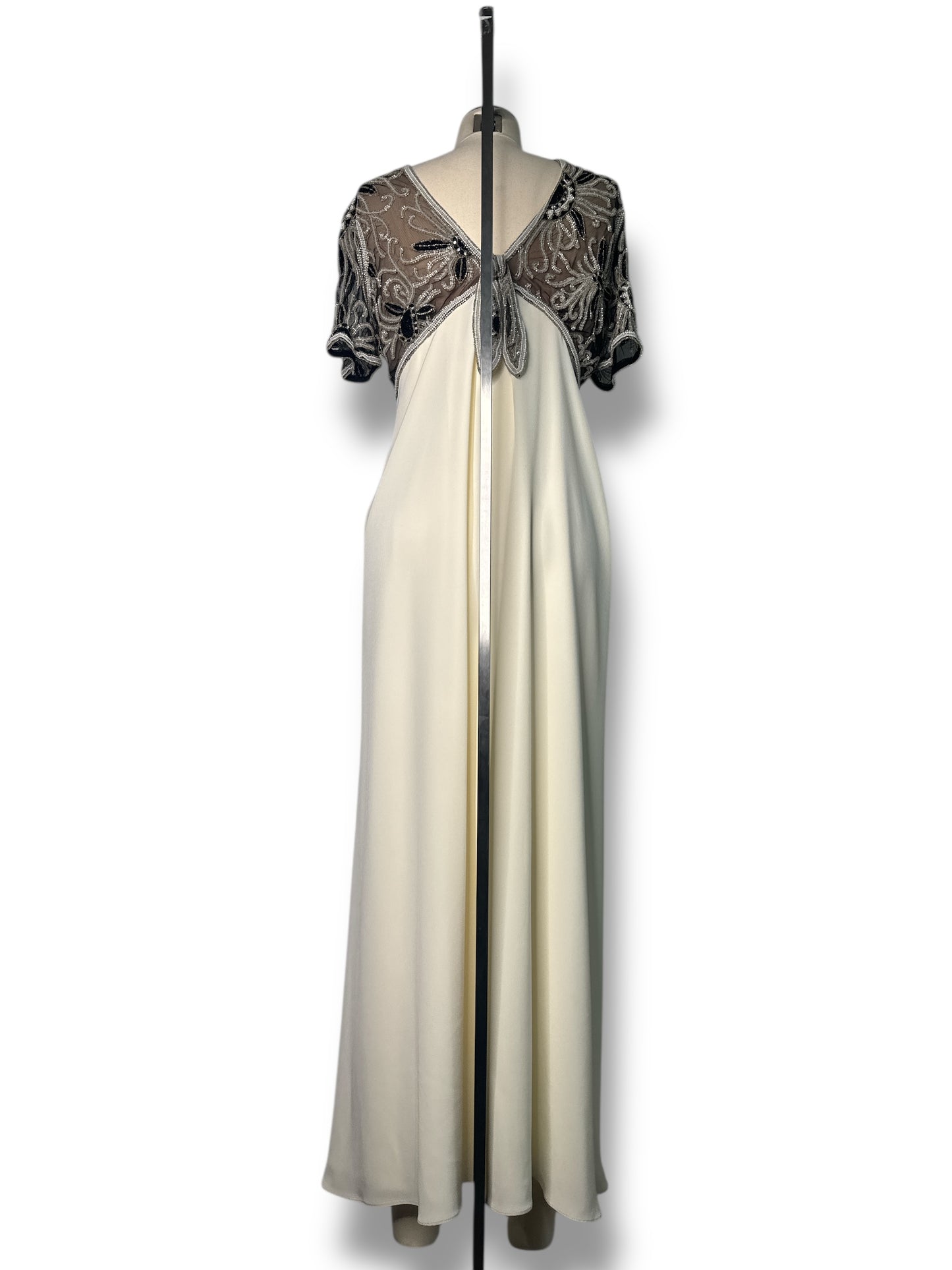 1970s/80s Bob Mackie Sequin Tie Back Bias Cut Evening Gown
