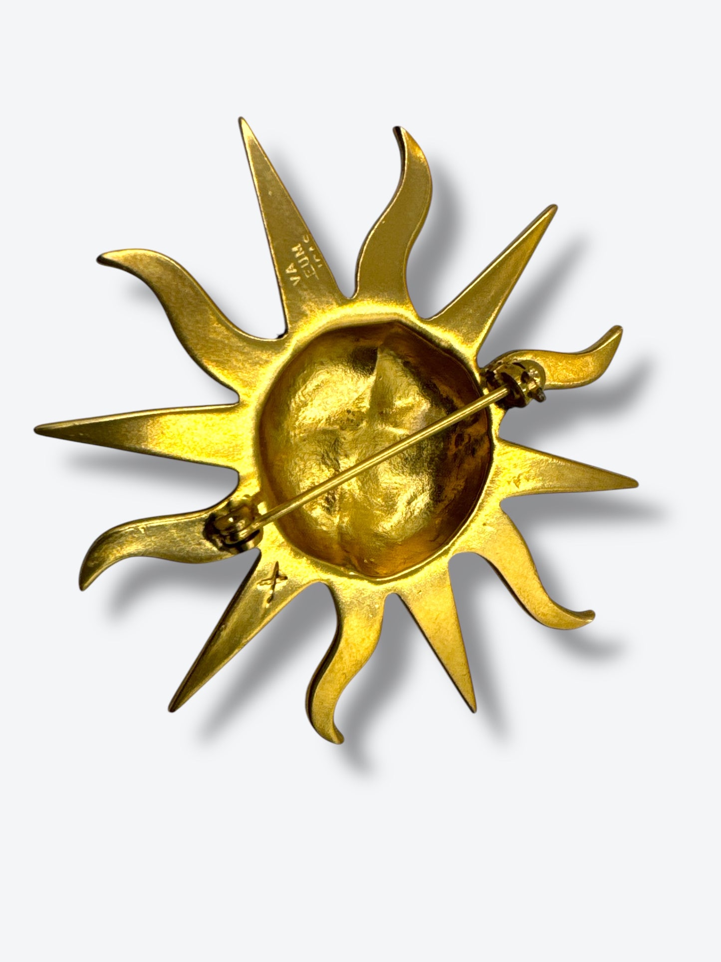 Vintage 1.5” Va Eum Gold Sun Brooch