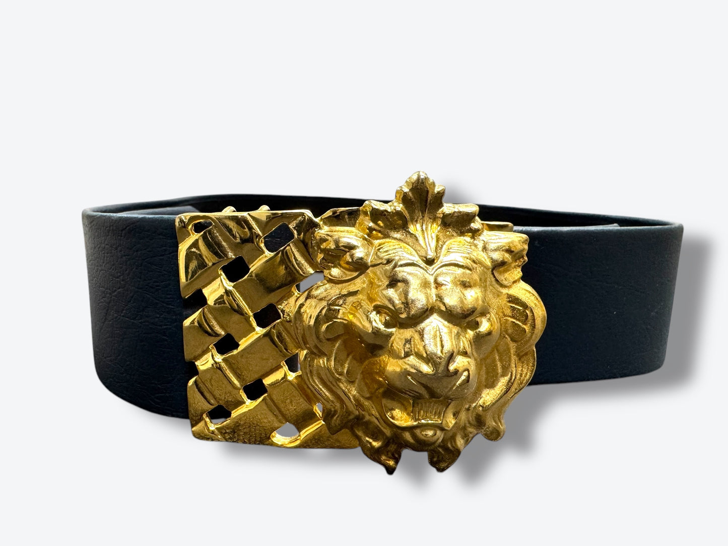 1970s Vintage Large Lion Buckle Belt
