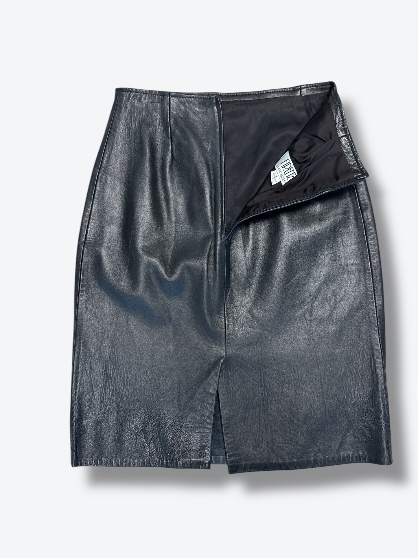 1980s FIRENZE Santa Barbara Leather Skirt