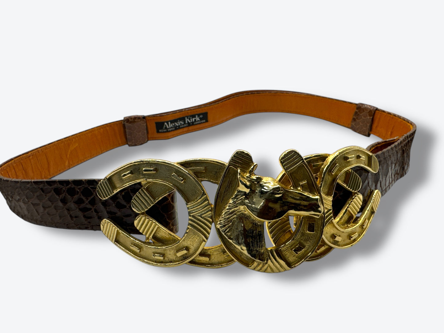 Vintage Alexis Kirk Lucky Horse Adjustable Belt