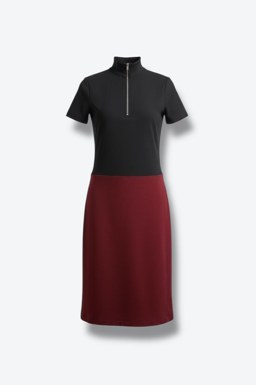 Prada Y2K Colorblock Sport Dress – Black & Burgundy