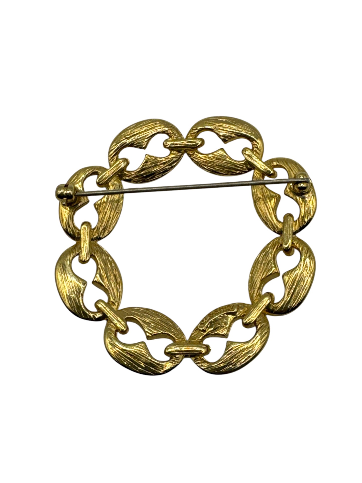 Vintage E.Pearl Gold Link Brooch