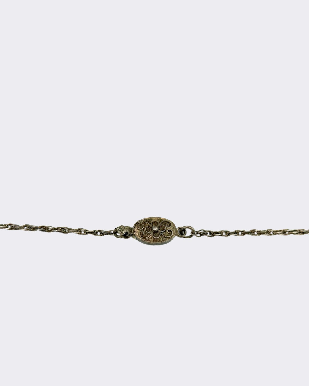 1970s-1980s Purple Cabochon Stone and Sliver Necklace