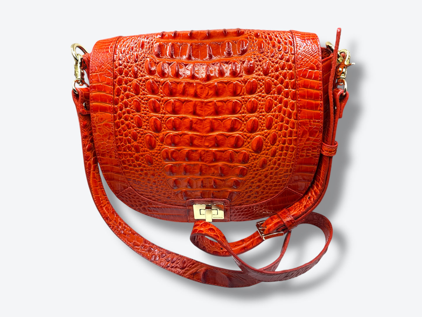 Trend: Brahmmin Orange Embossed Leather Bag