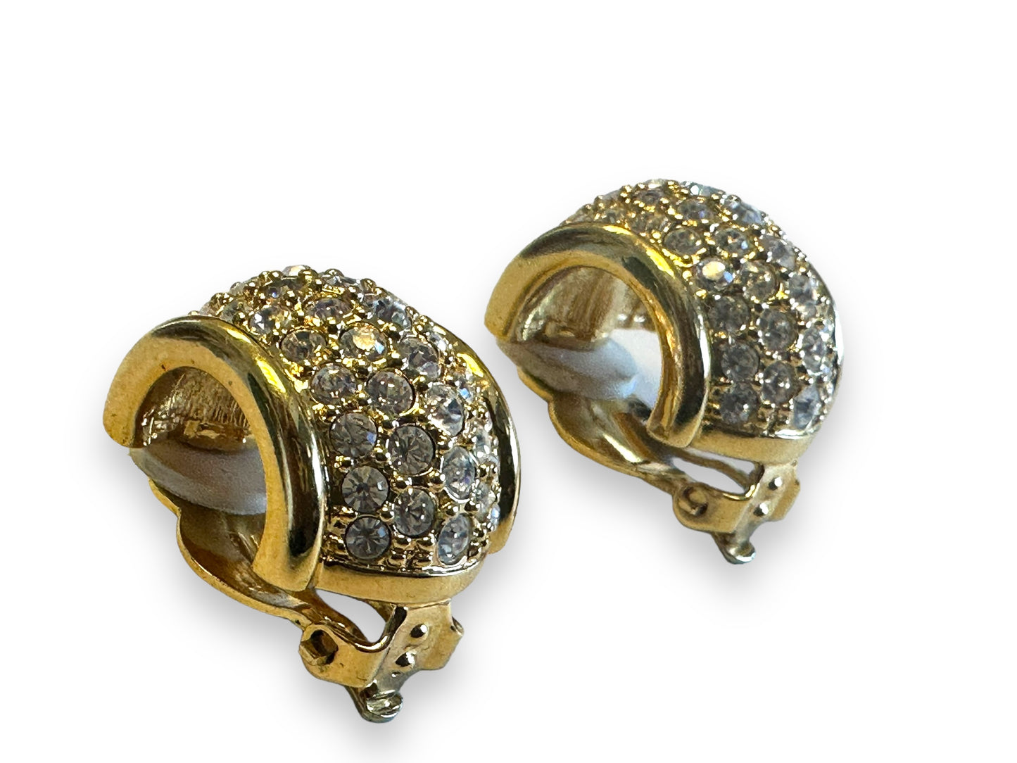 1990s Swarovski Crystal Cuff Clip Earrings (Signed)