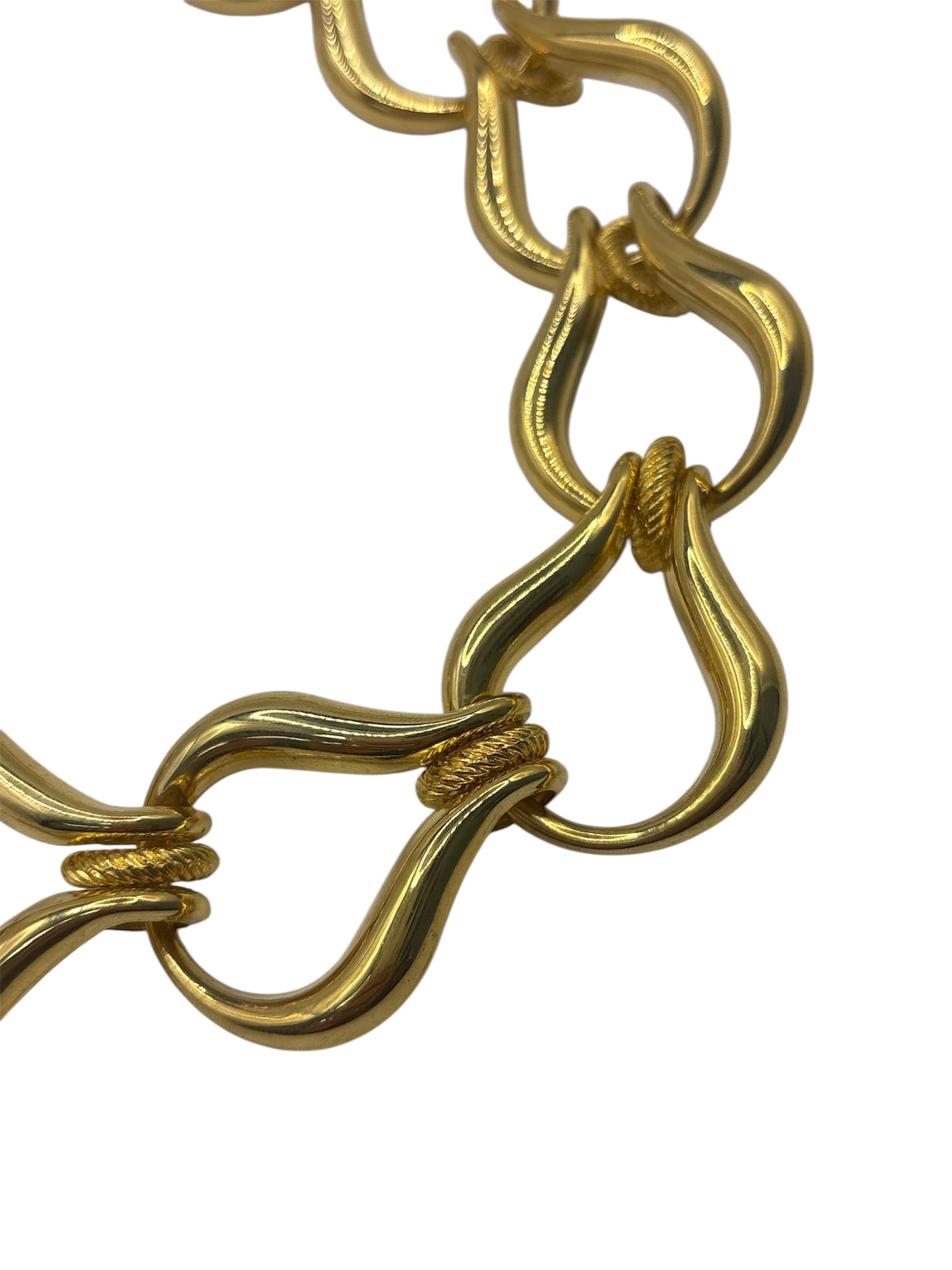1980s Wave Link Gold Chocker Necklace
