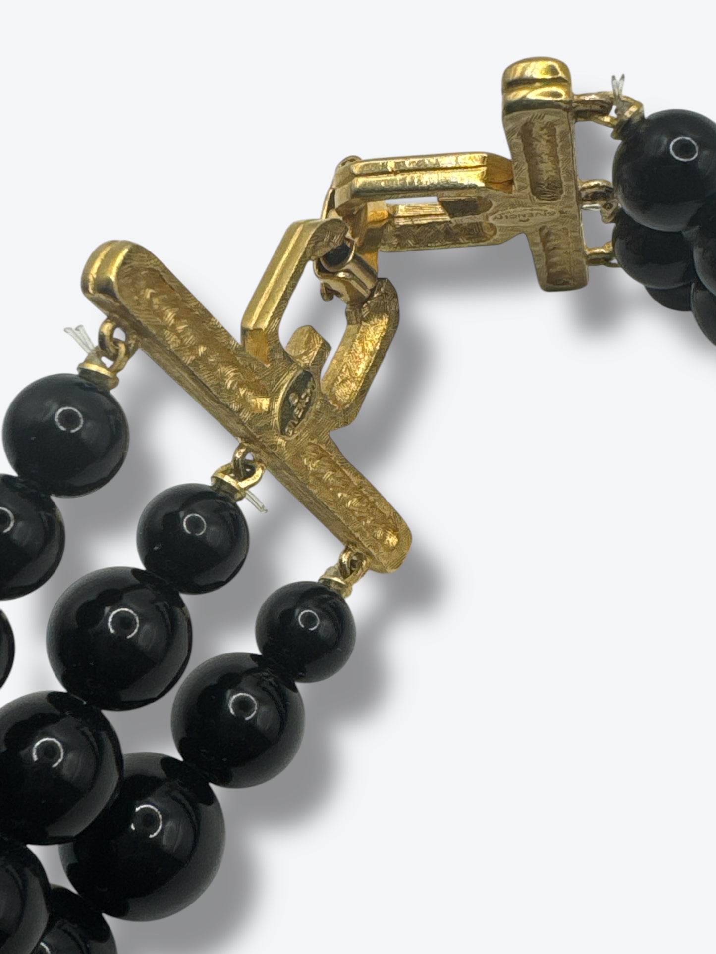 1970s Givenchy Beaded Gold Clasp Necklace