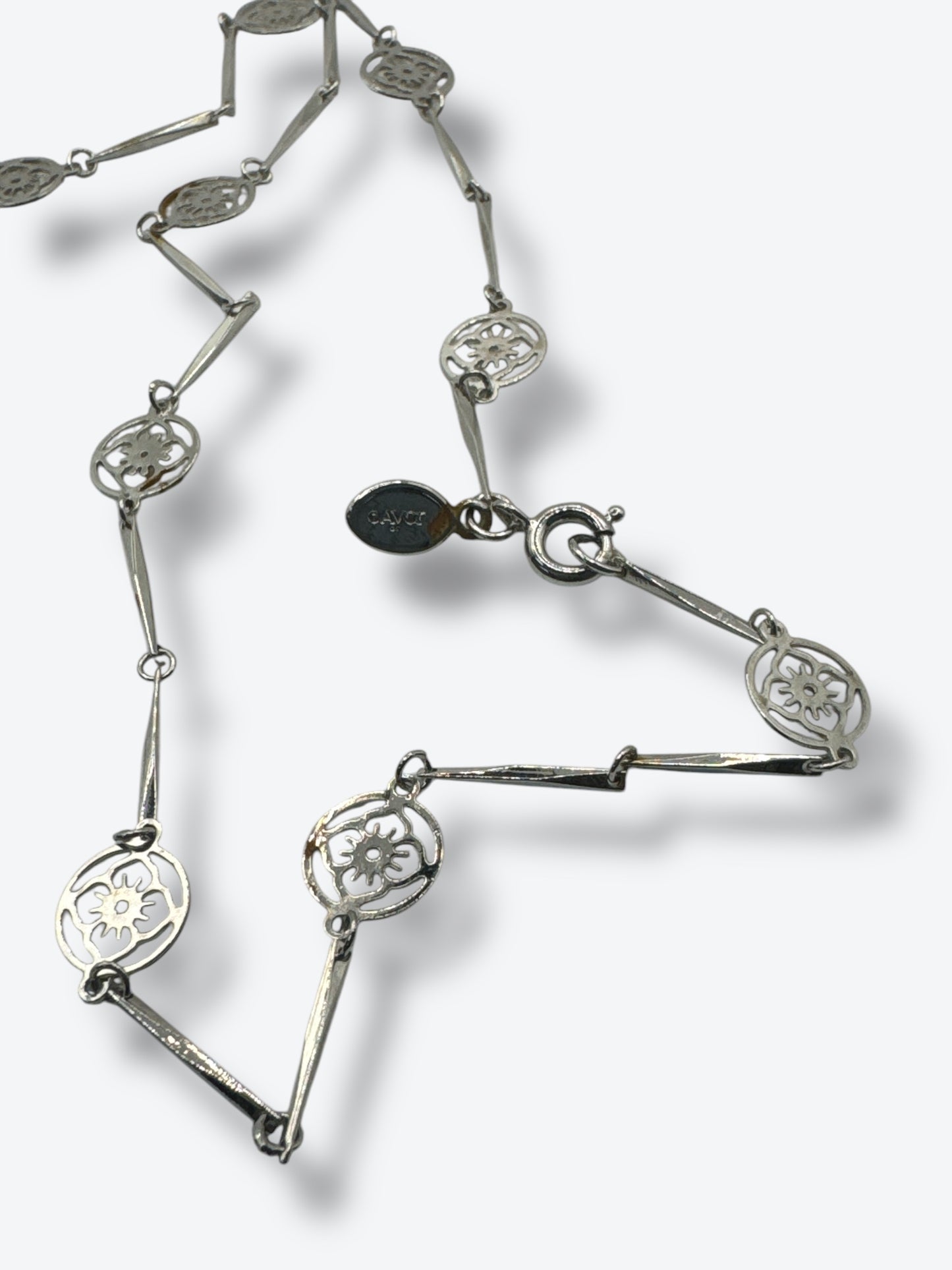 Vintage “Avon” 13” Floral Sliver Necklace