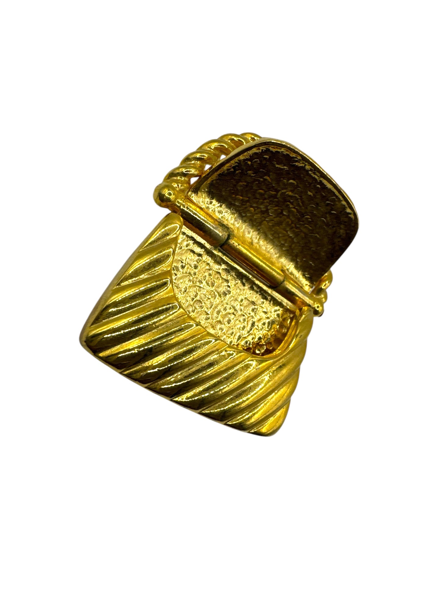 Vintage Brooch Gold Handbag