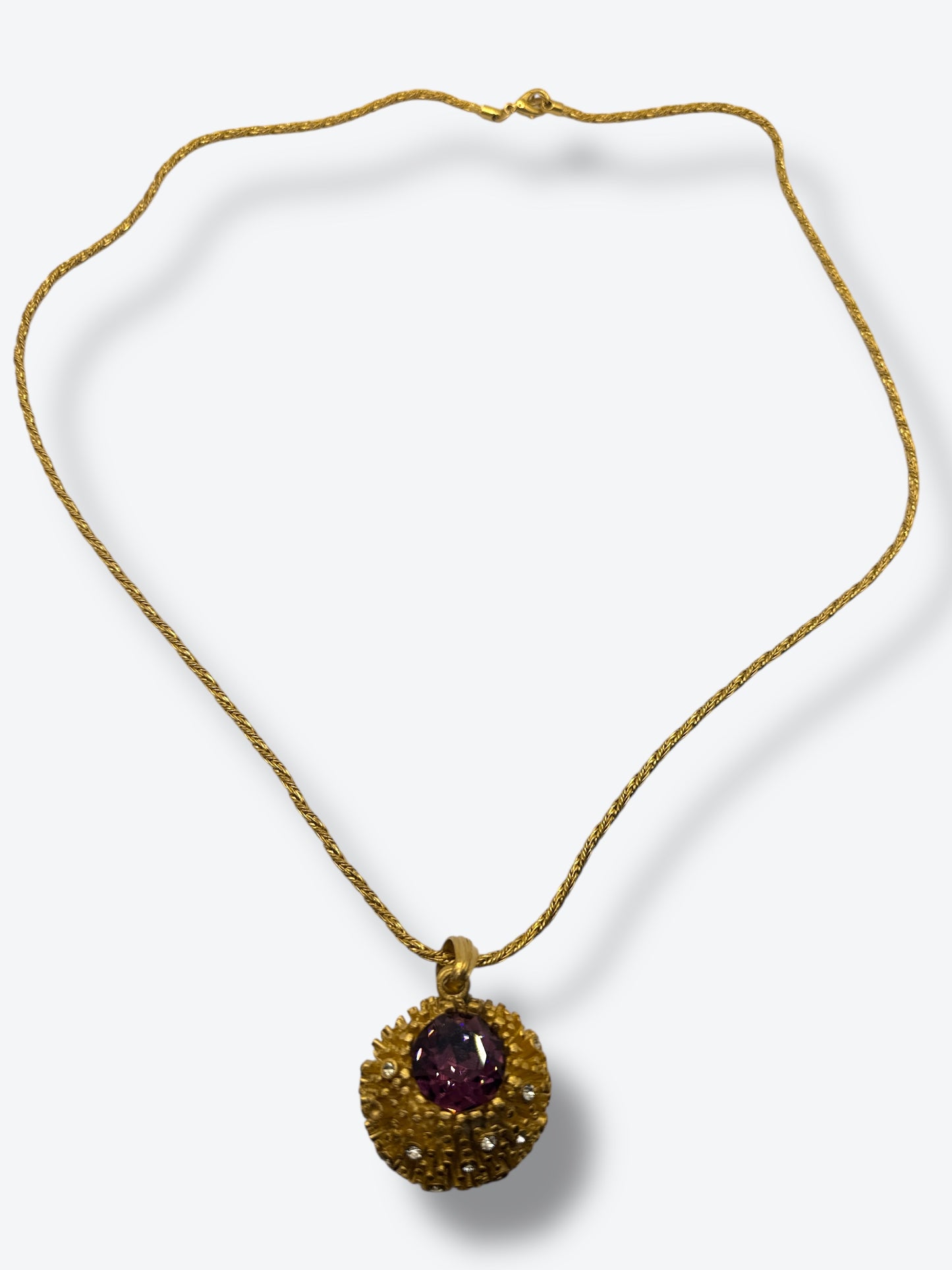 Vintage Amethyst Rhinestone Statement Set – Necklace & Earrings