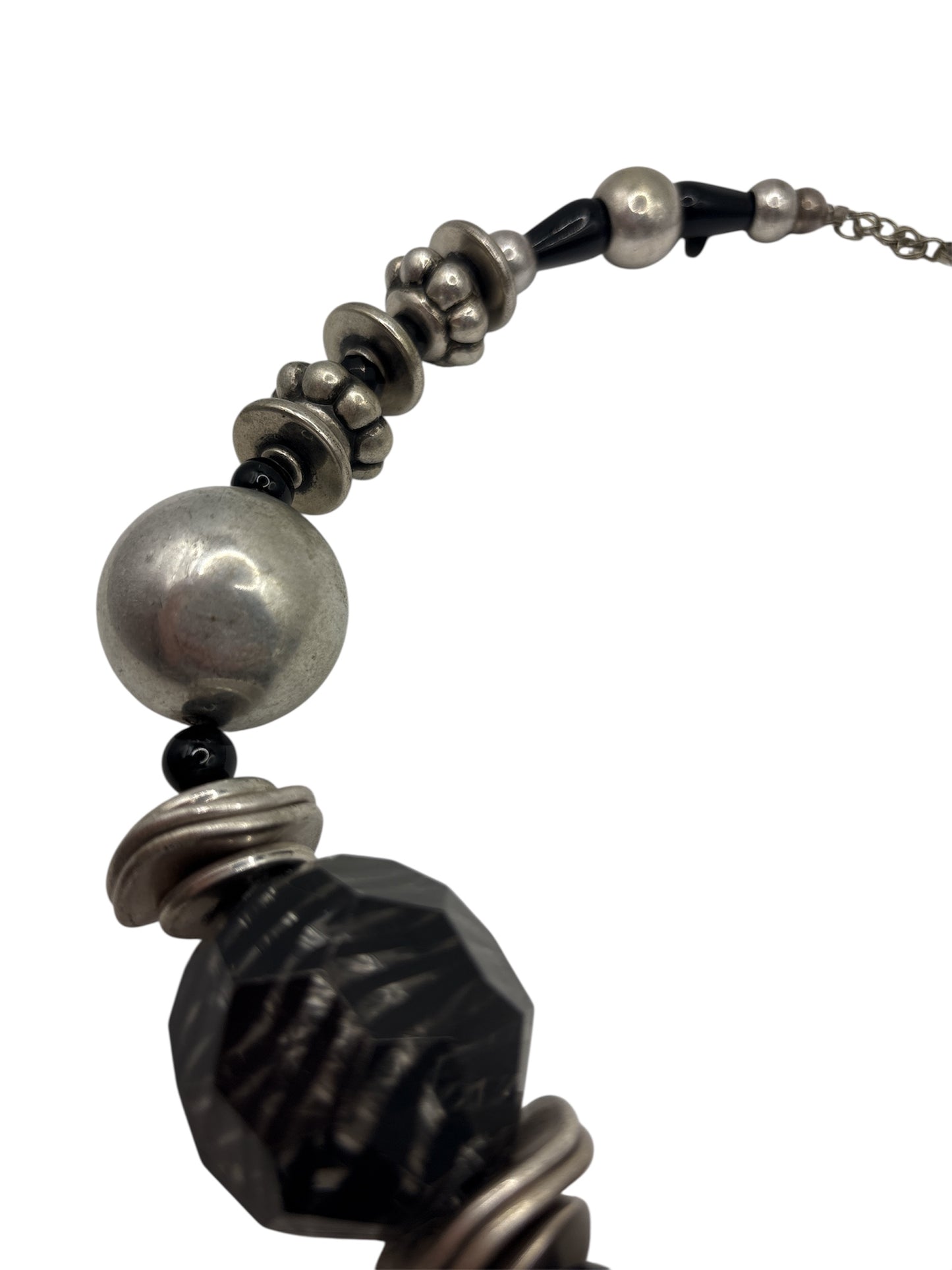 Vintage Brutalist Sliver Ball Necklace