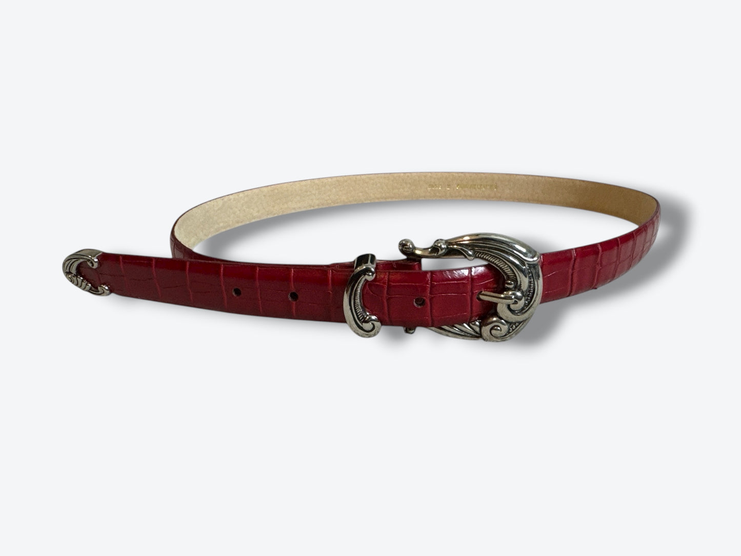 1990s Genuine Leather Embossed Belt