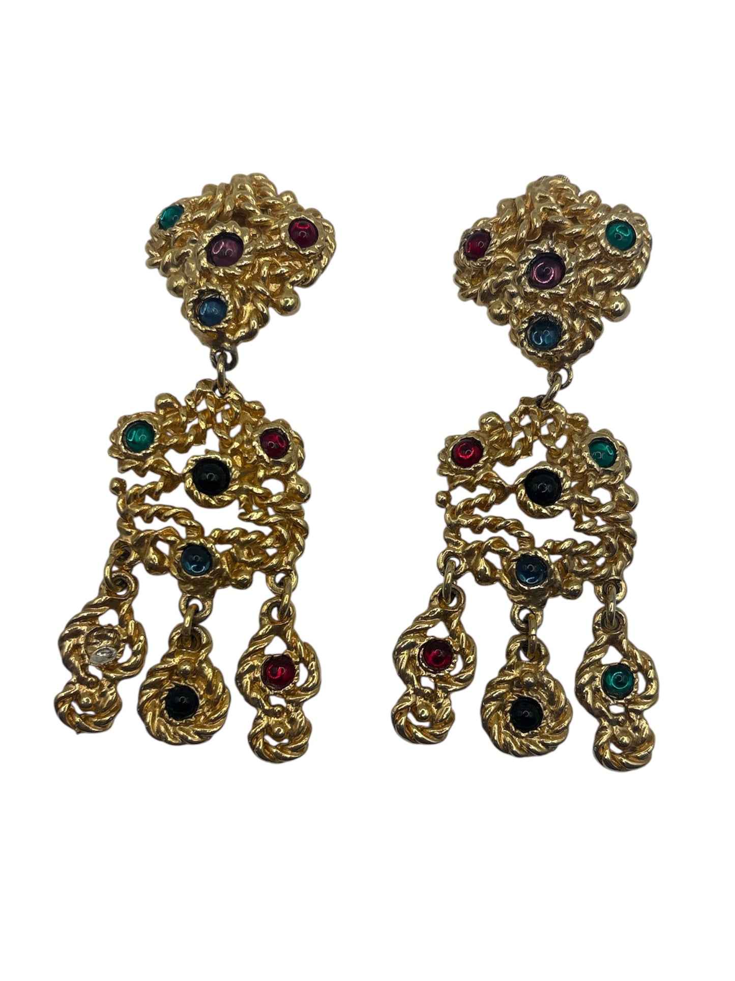 1980s Brutalist Glamour Chabon Earrings (Clip)