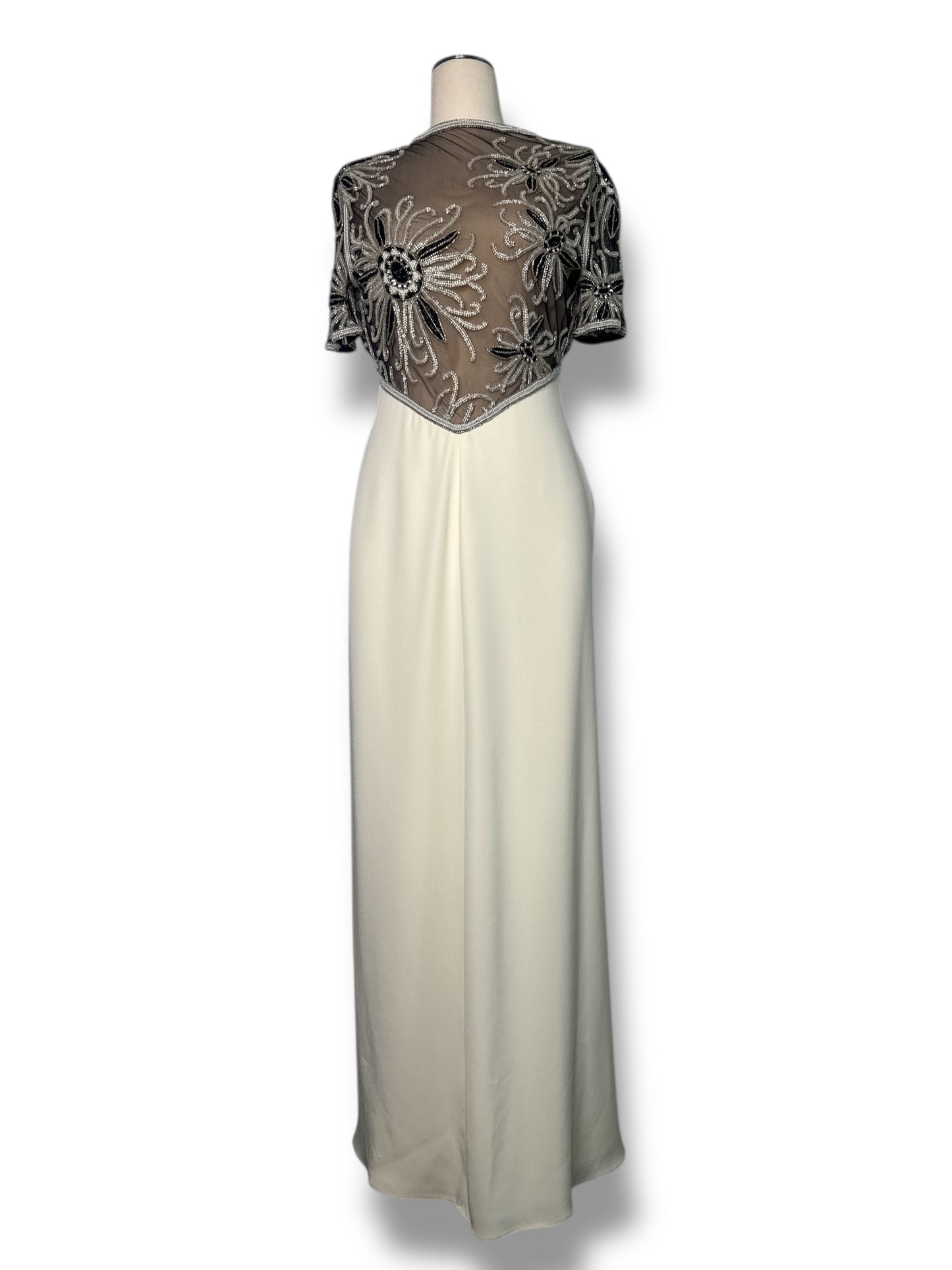 1970s/80s Bob Mackie Sequin Tie Back Bias Cut Evening Gown