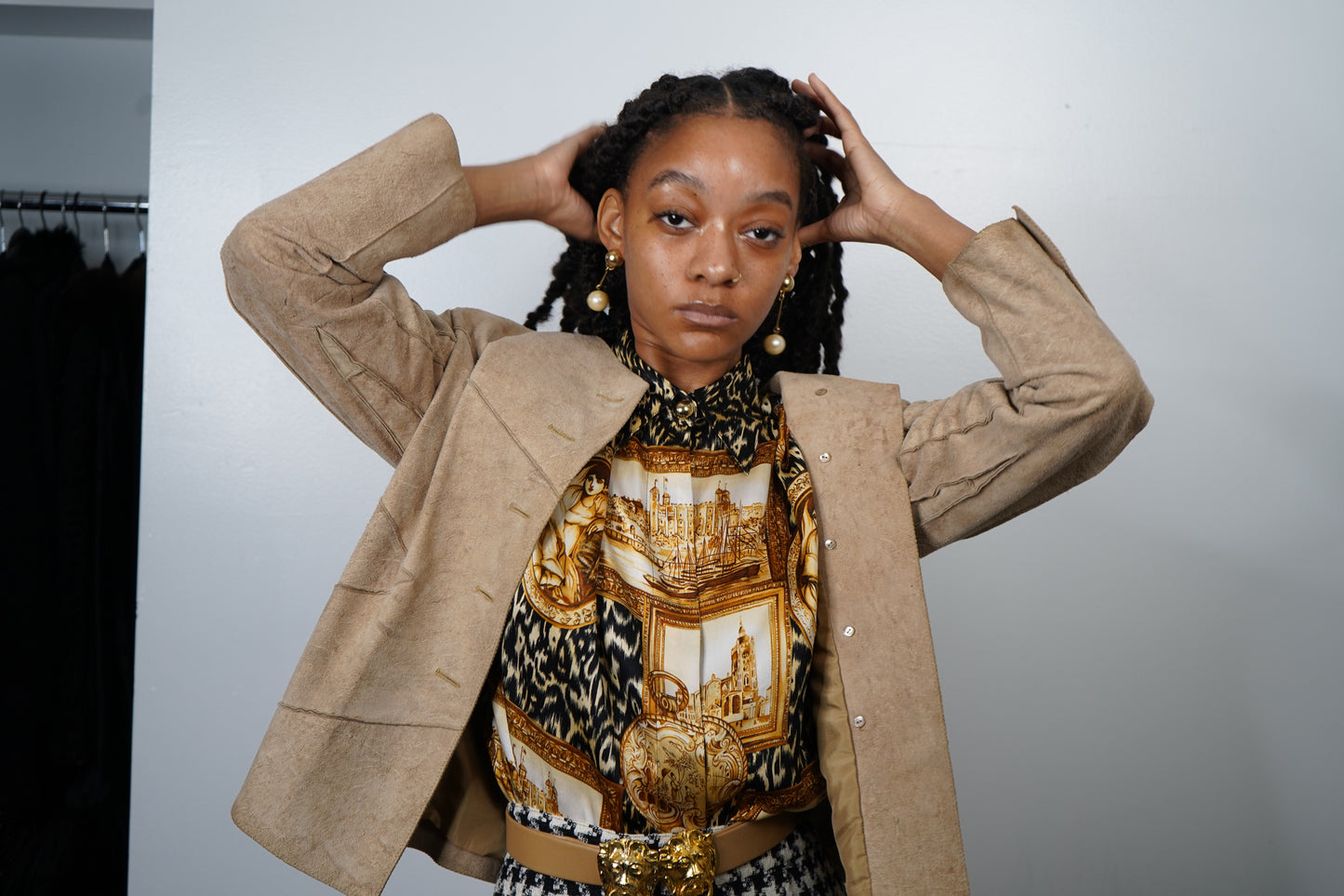 Vintage Pearl + Gold Drop Clip Earrings