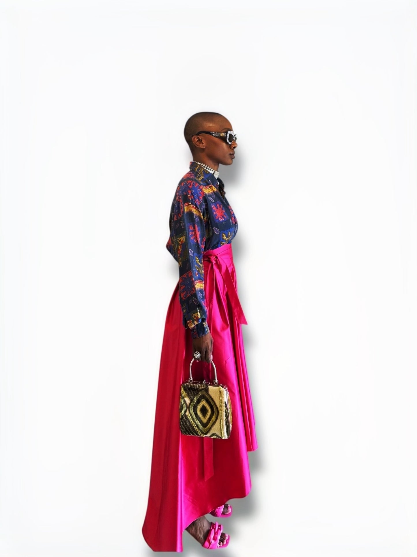 #49. Trend: NWT Halston Hot Pink Tulip Skirt