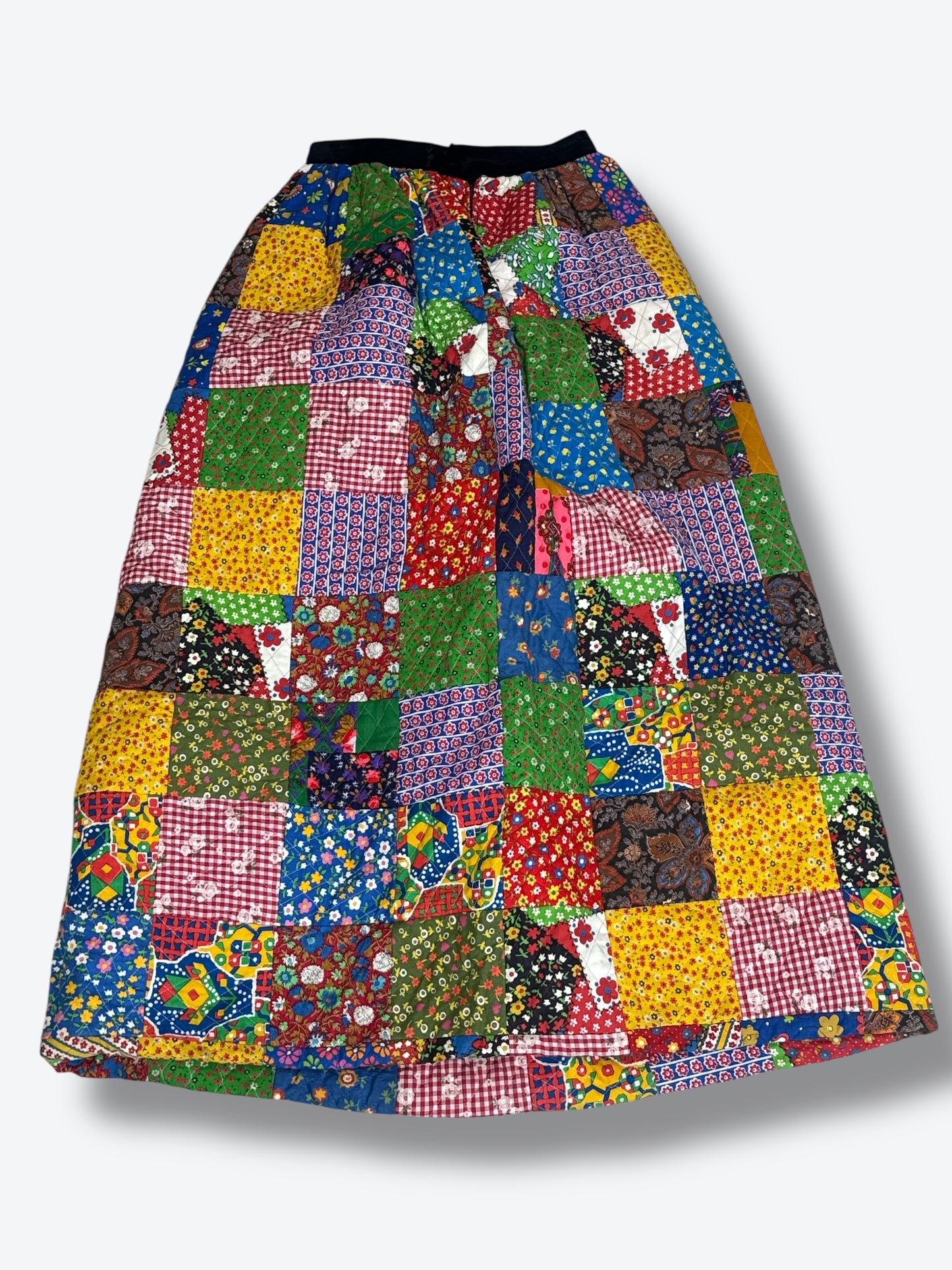 1970s Handmade Patchwork Quilt Skirt – Boho Prairie Maxi