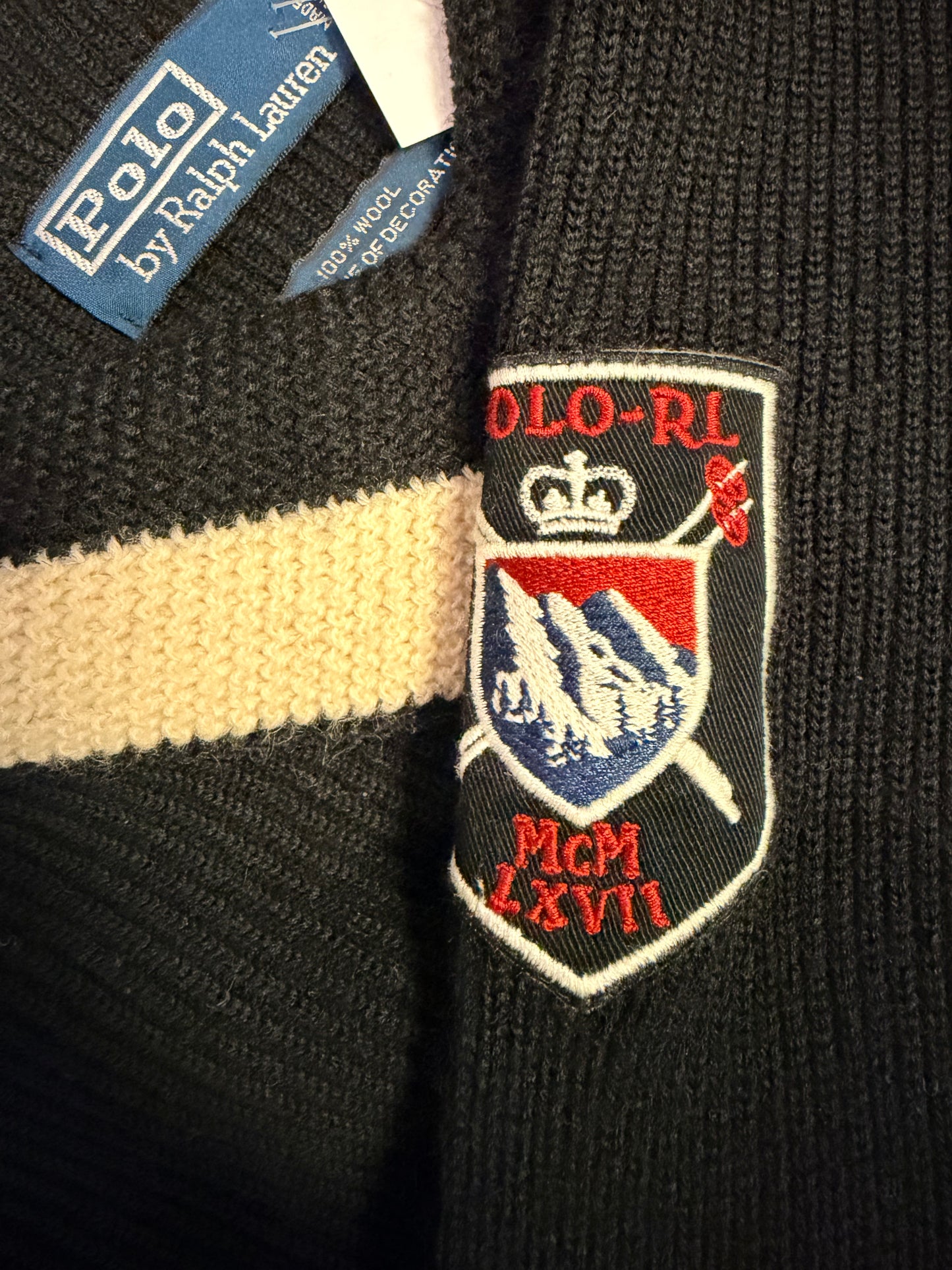 1980s Polo Ralph Lauren Ski Crest Knit Sweater