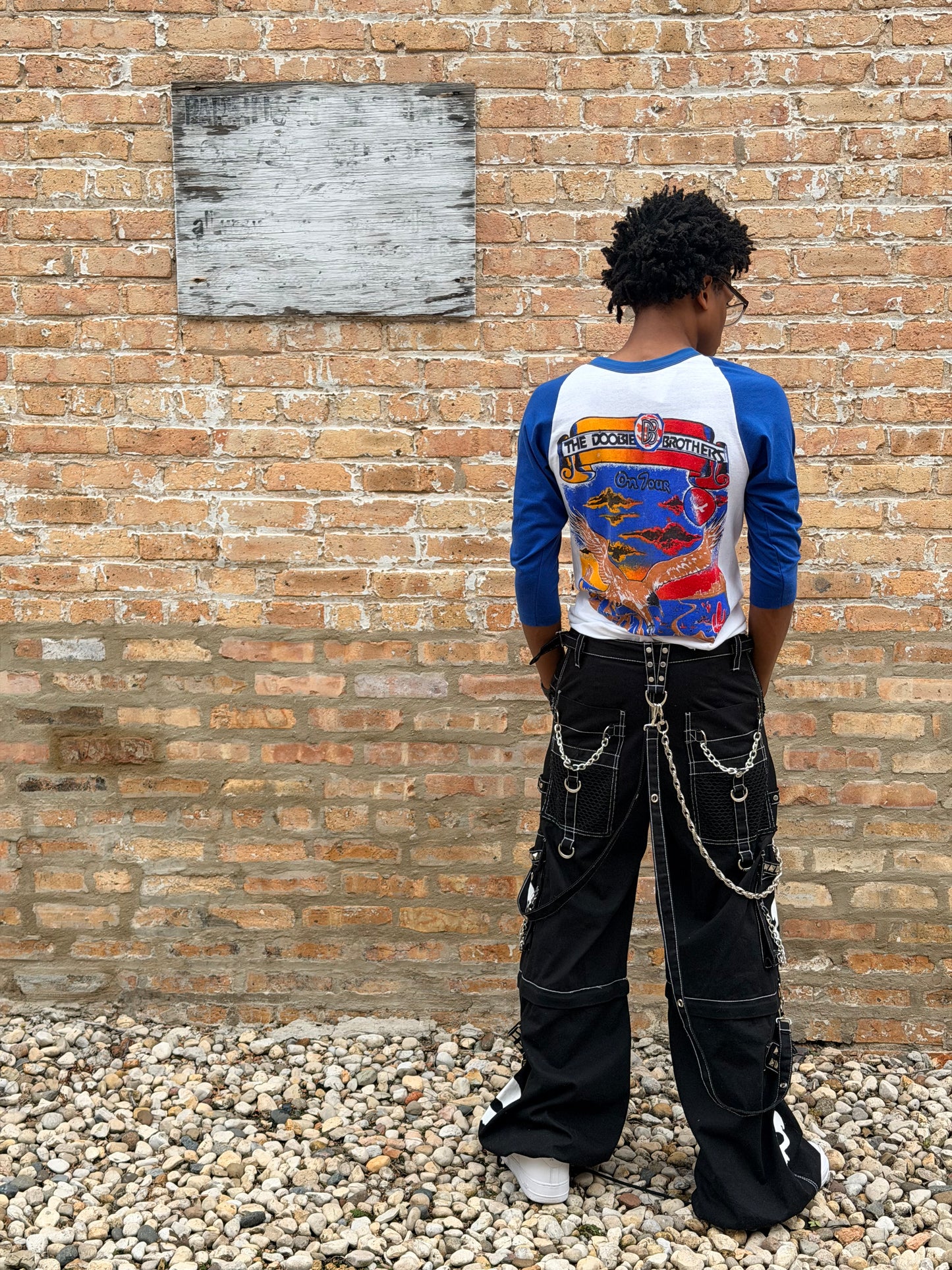 Tripp NYC Chain And Skelton Detail Baggy Jeans