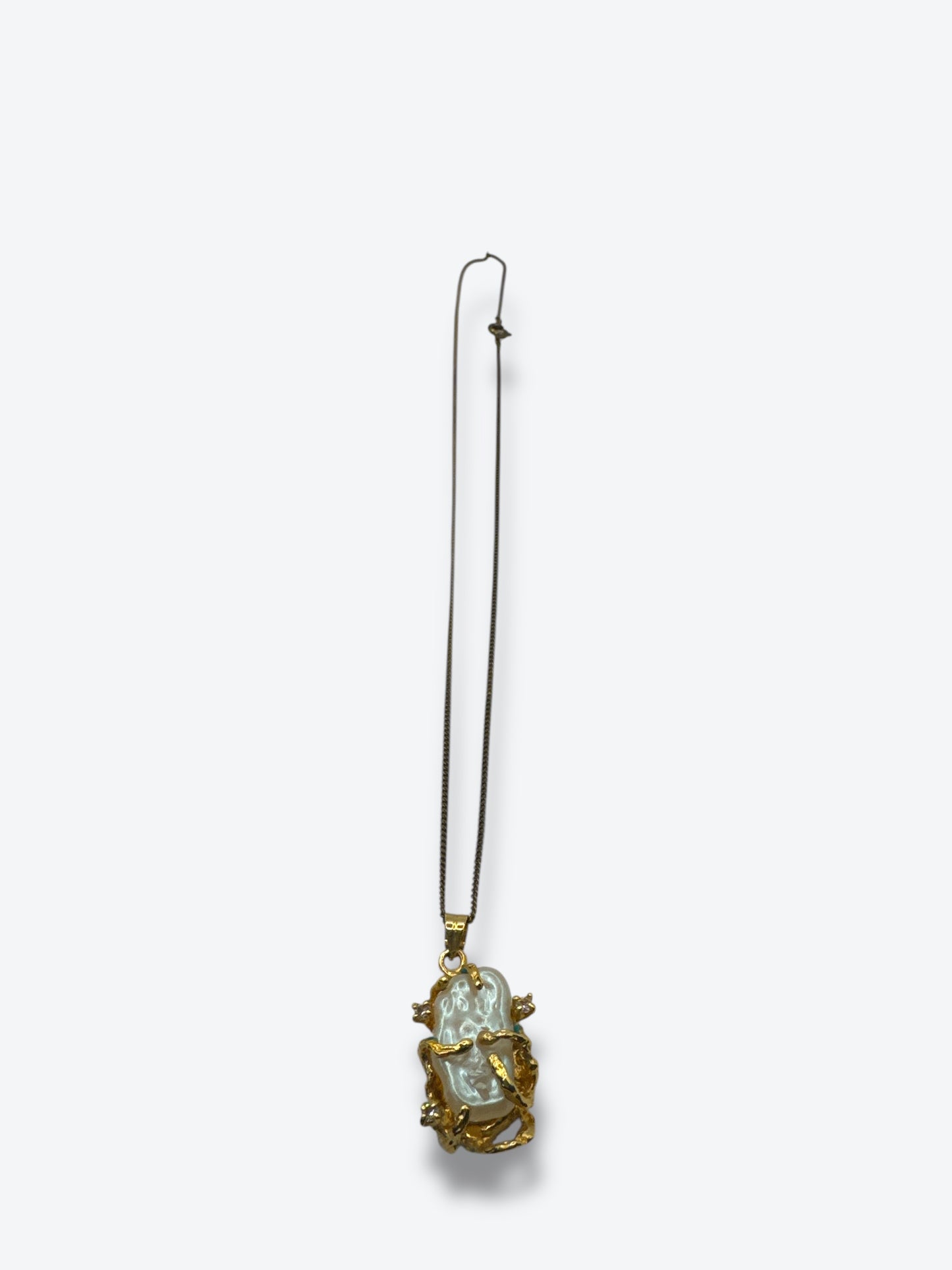 House of Nikolas Gold and Pearl Necklace and Earring Set
