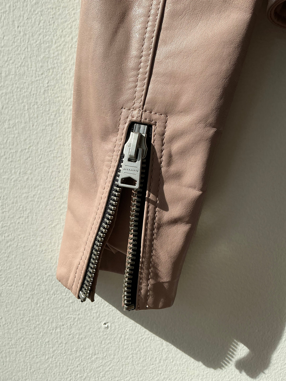 Trend: “All Saints” Pale Pink Perfecto Leather Jacket