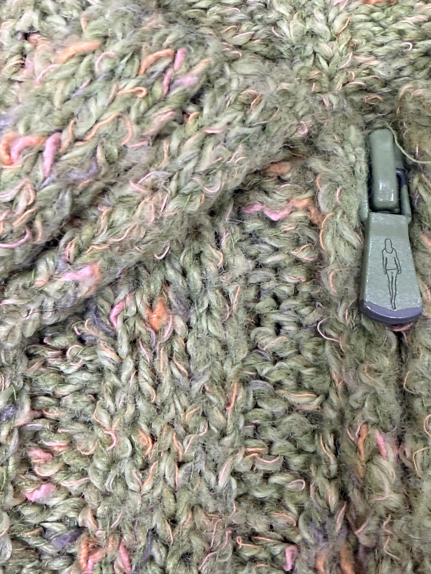 “One Girl Who One Girl Who” Y2K Aysmmetrical Green Sweater