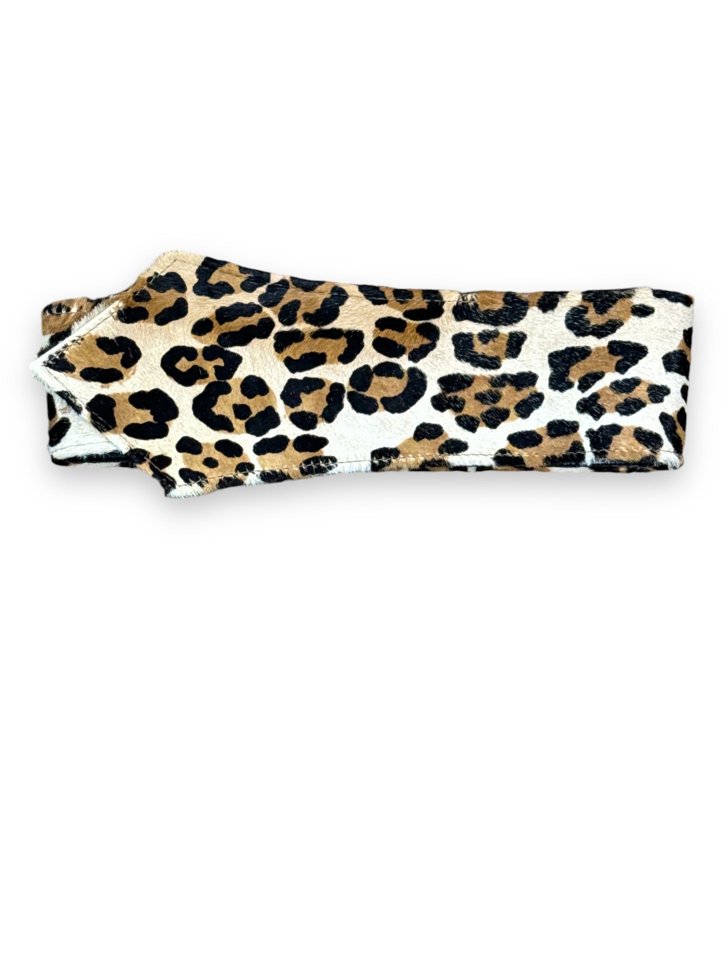 1990s Cow Hide Cheetah Print Velcro Belt
