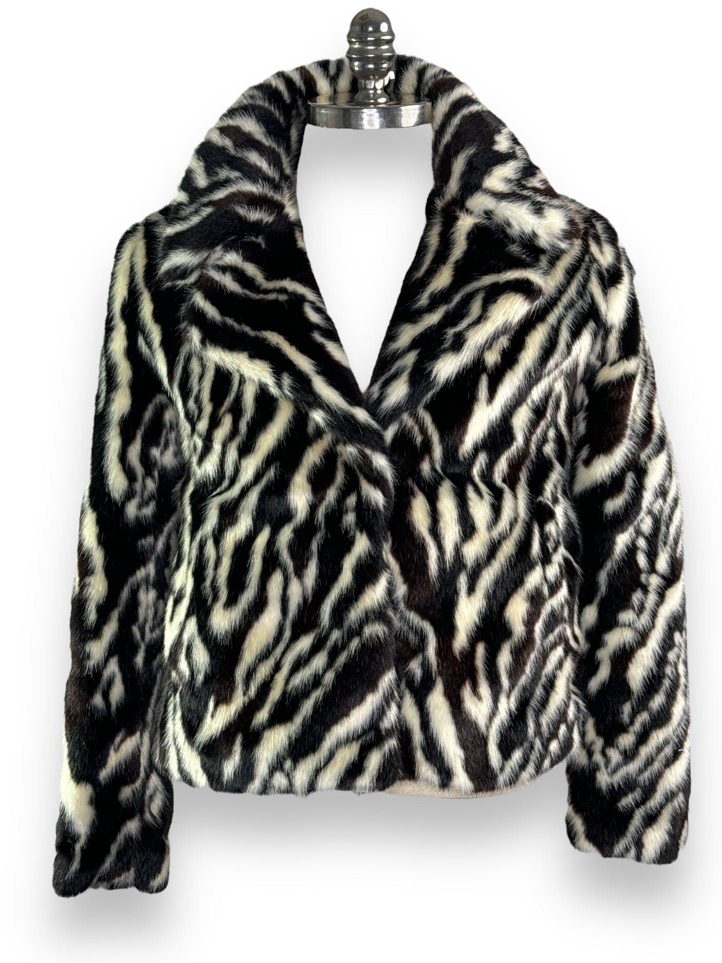 Vintage Black and White Faux Fur Jacket