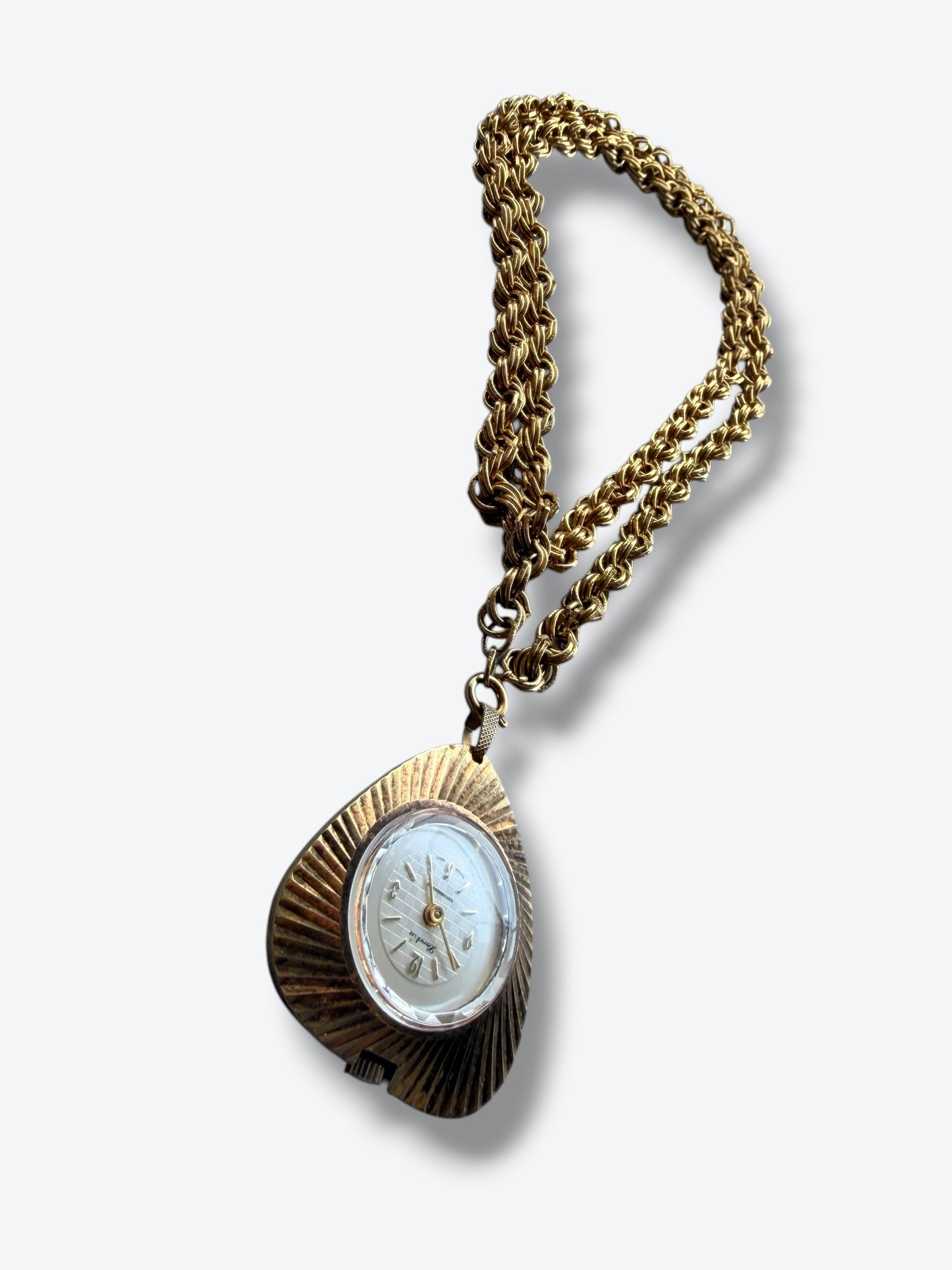 1960s Unsigned Watch + Chain Charm Necklace