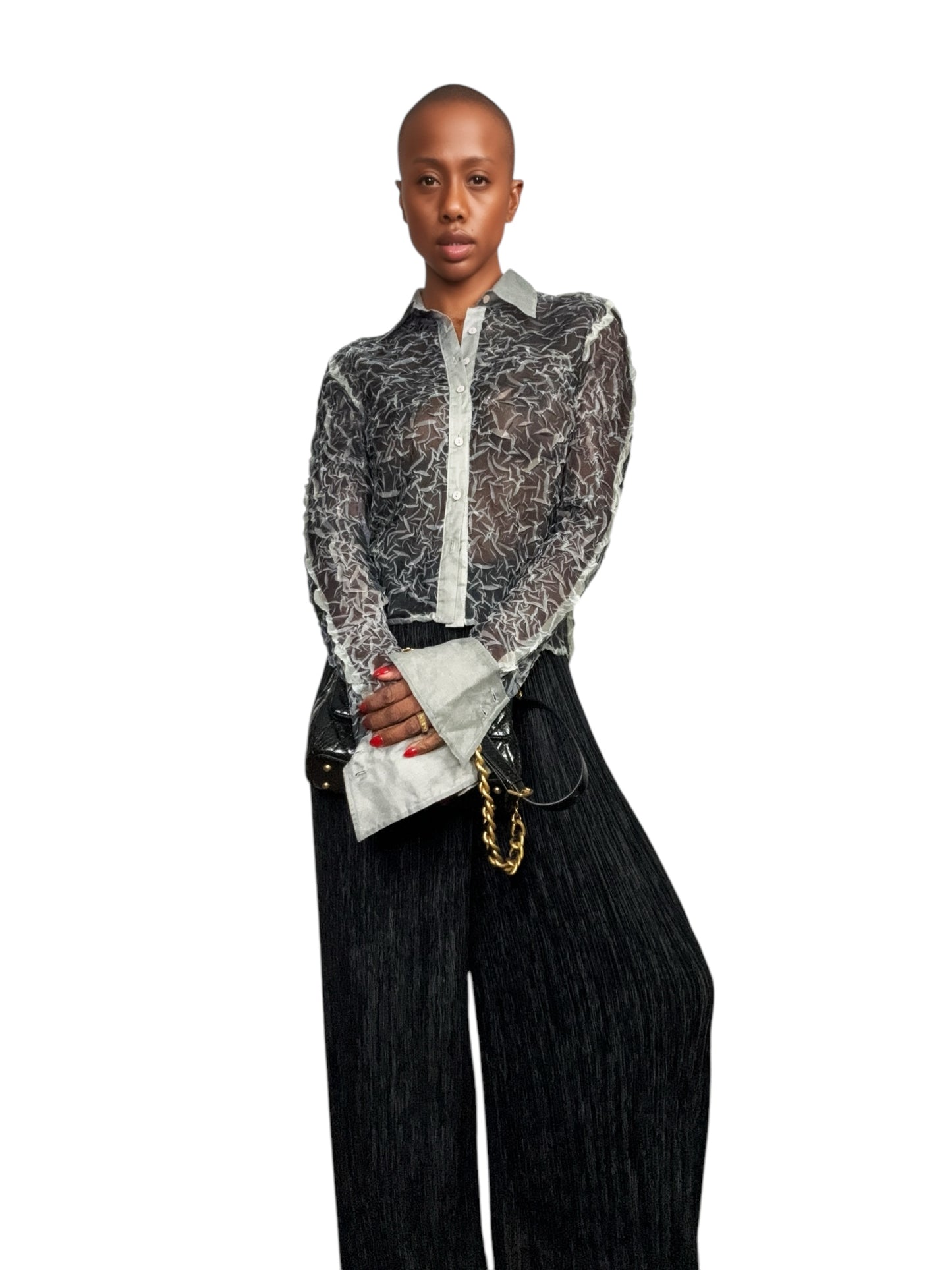 Y2K “XPECT” Scrunchie Blouse