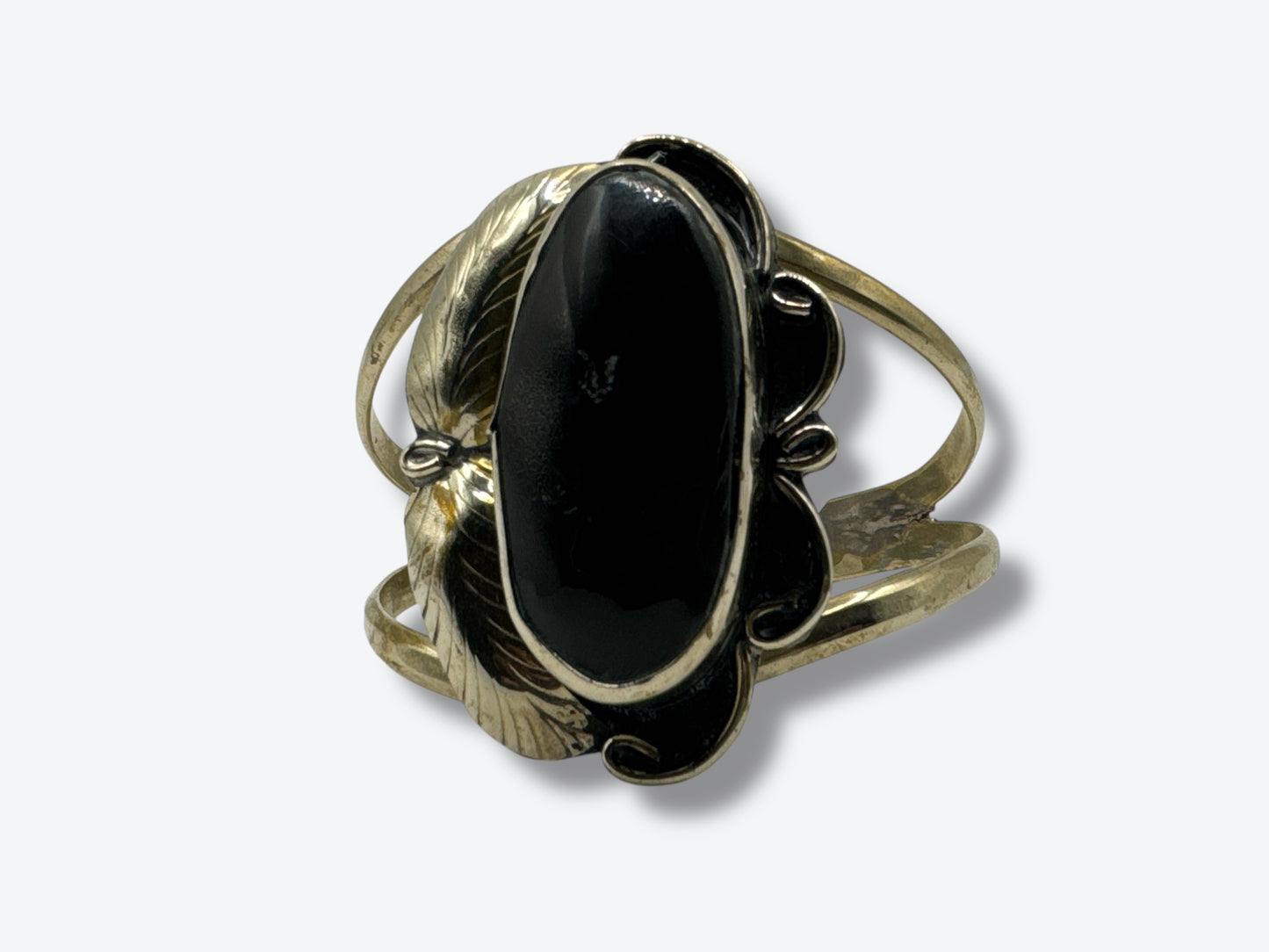 1970s Mexican Sliver and Enamel Cuff Bracelet